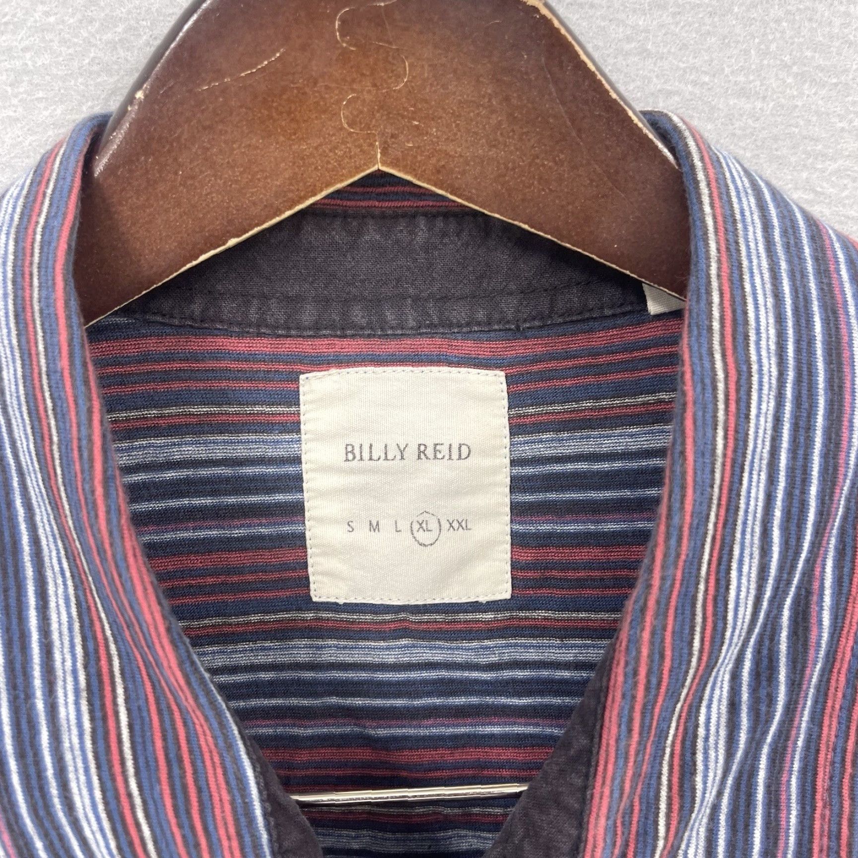 Billy Reid VINTAGE Billy Reid Polo Shirt Men Short Sleeve XL Blue Striped Cotton Preppy Golf 2000s Size US XL / EU 56 / 4 - 5 Thumbnail