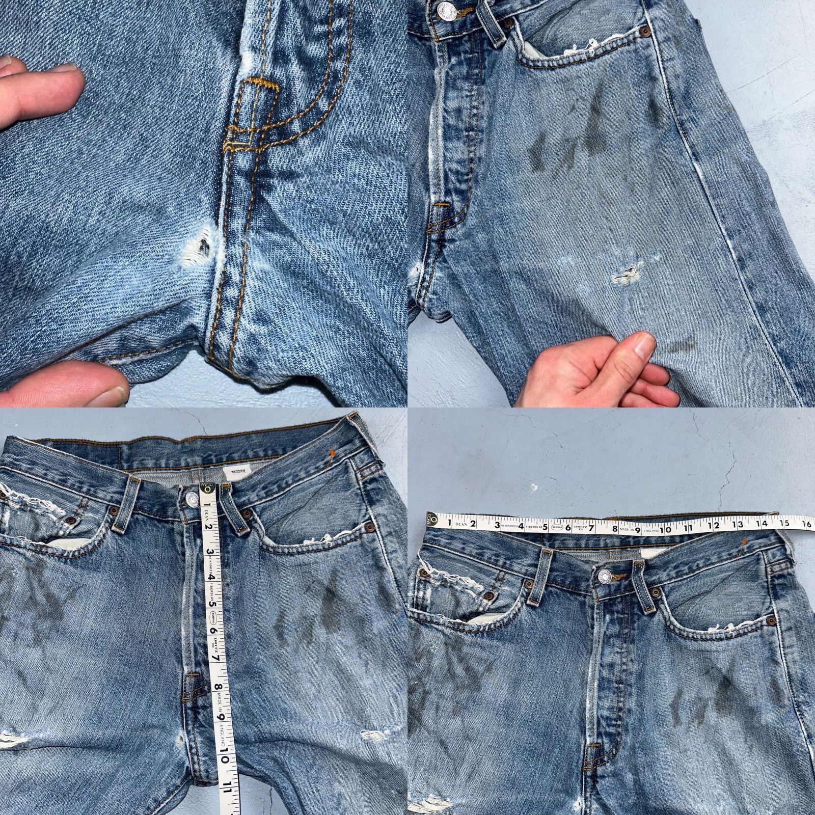 Levi's VINTAGE Levi's 501 Jeans Straight Levi's Men 31x32 Blue Denim 90s 501 Series Regular Mens Jeans Size US 31 - 8 Thumbnail