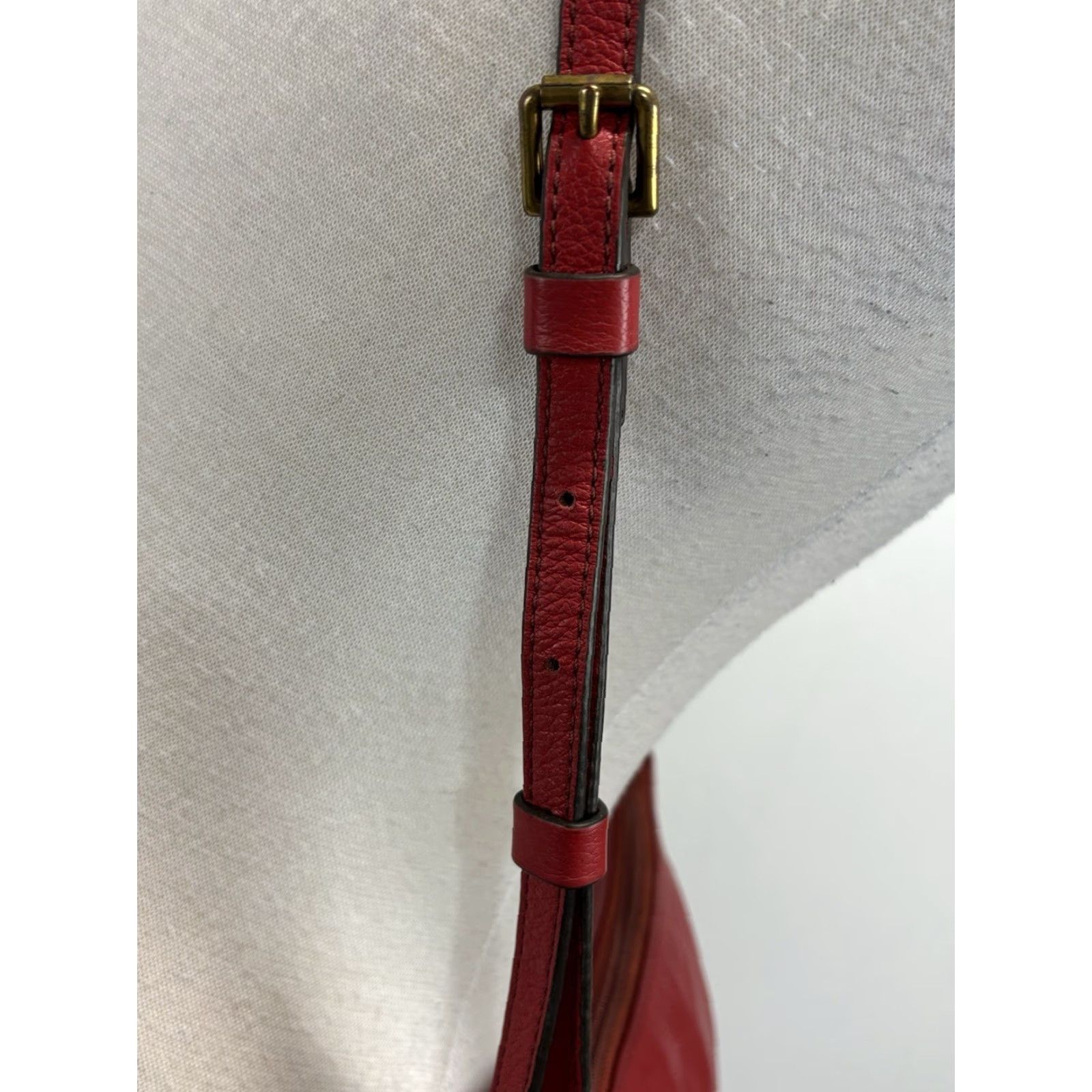 Fossil VINTAGE Fossil Kinley Crossbody Crossbody Bag Red Leather Adjustable Strap Womens Medium 10in 9in Bag Width Zip Size ONE SIZE - 5 Thumbnail