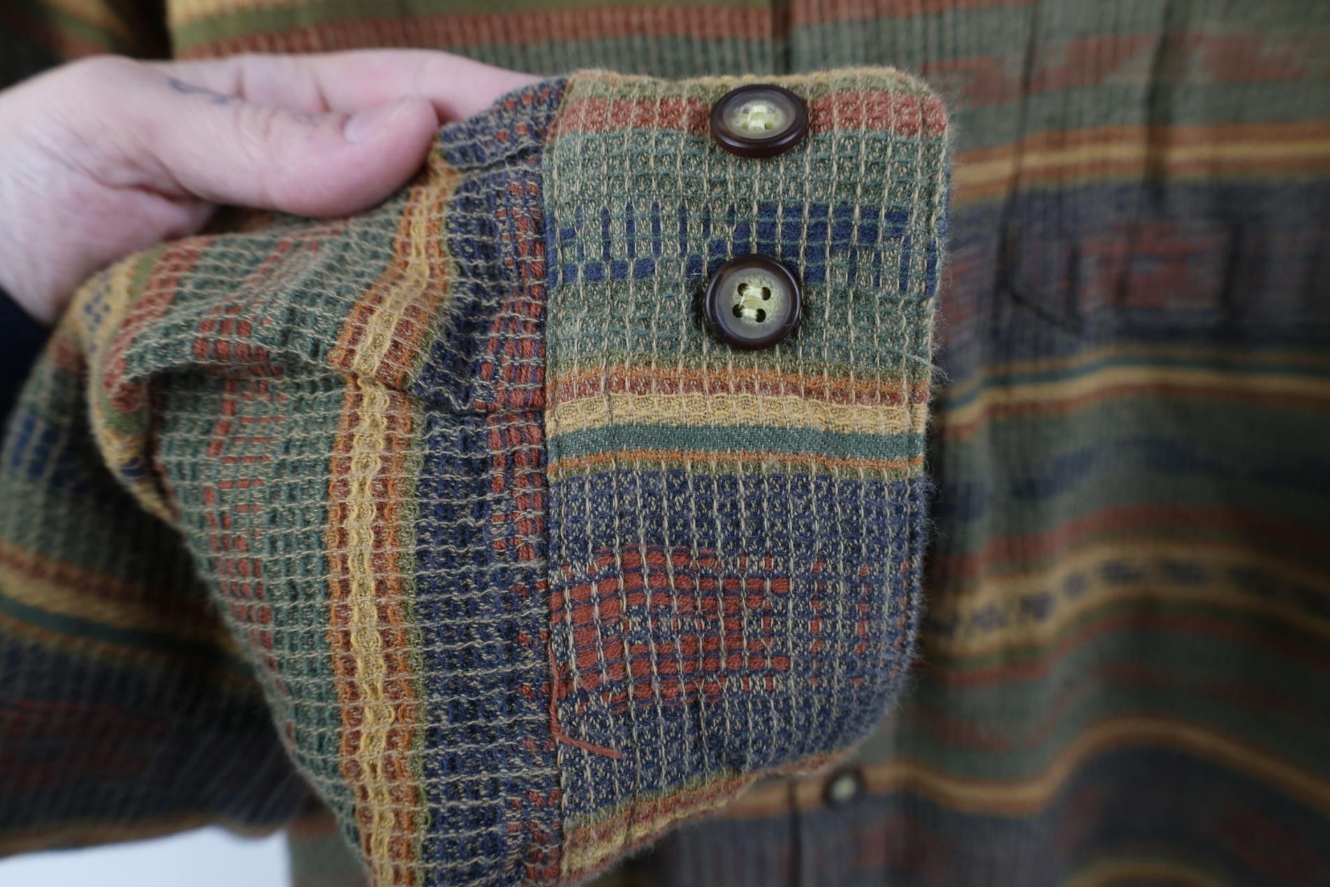 Vintage Vintage 90s The Territory Ahead Rainbow Weave Button Shirt Size US M / EU 48-50 / 2 - 6 Thumbnail