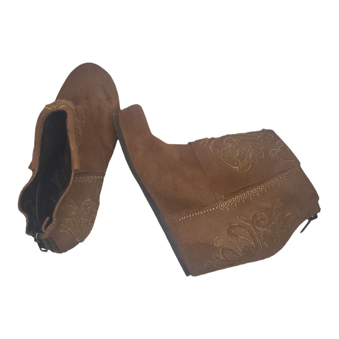 Poeme Bohemian OTBT Ankle Boots Women Sz 7 Tan Leather Ringold Embroidered Size US 7 / IT 37 - 5 Thumbnail