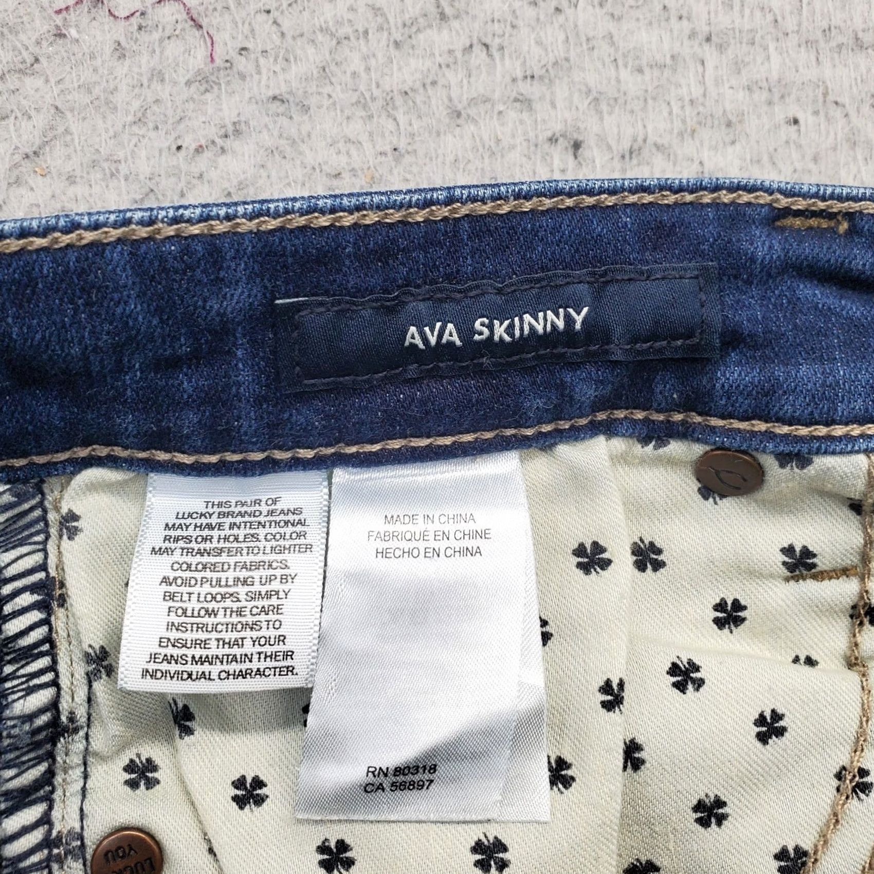 Lucky Brand Lucky Brand Ava Skinny Jeans Womens Size 6 Navy Denim Whiskered Frayed Hem 26 Inseam Regular 29 Waist Pockets Stretch Denim Size 28" / US 6 / IT 42 - 7 Thumbnail