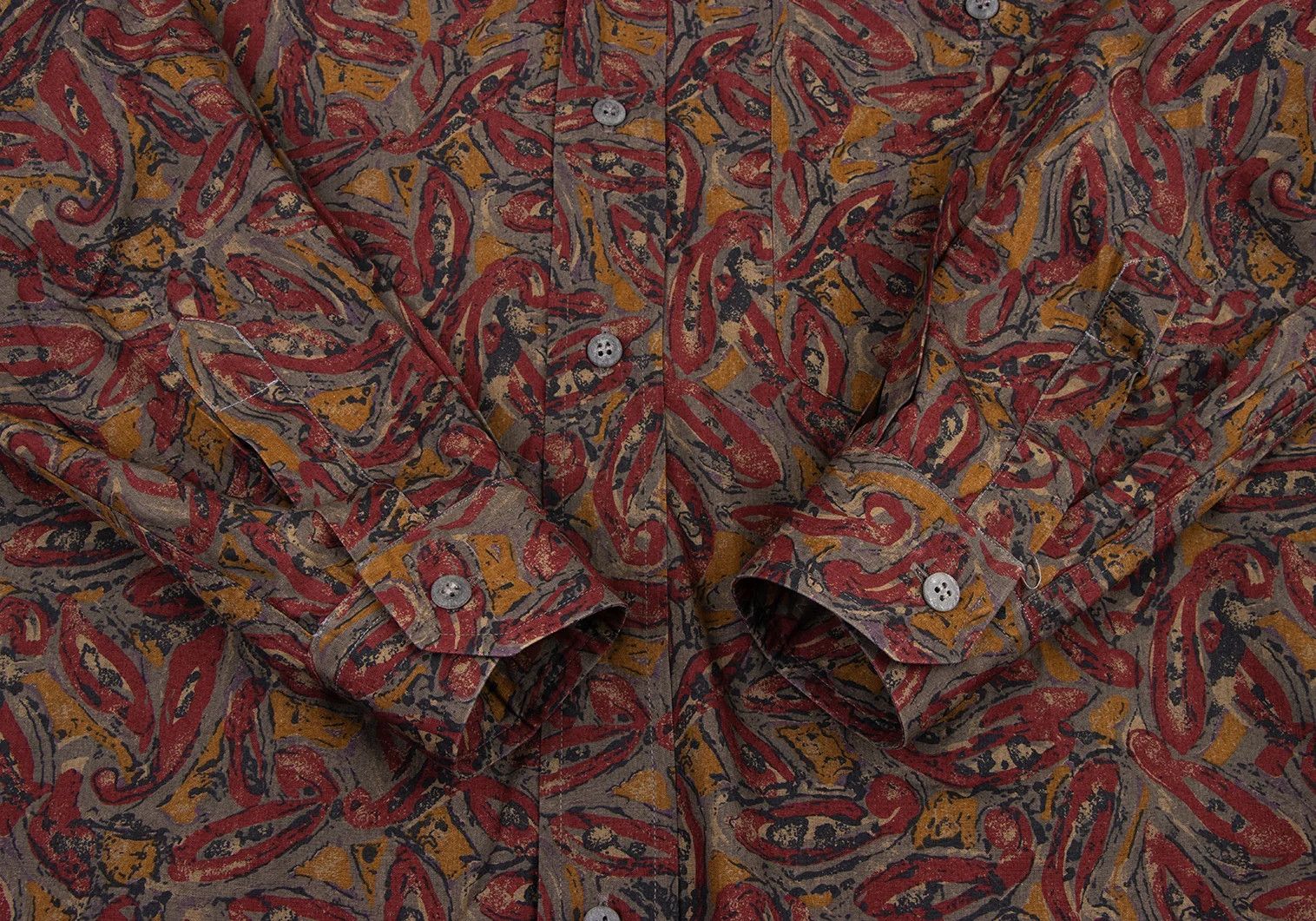 Dries Van Noten Cotton Graphic Print Shirt in Red, Gray, and Brown Size US M / EU 48-50 / 2 - 6 Thumbnail