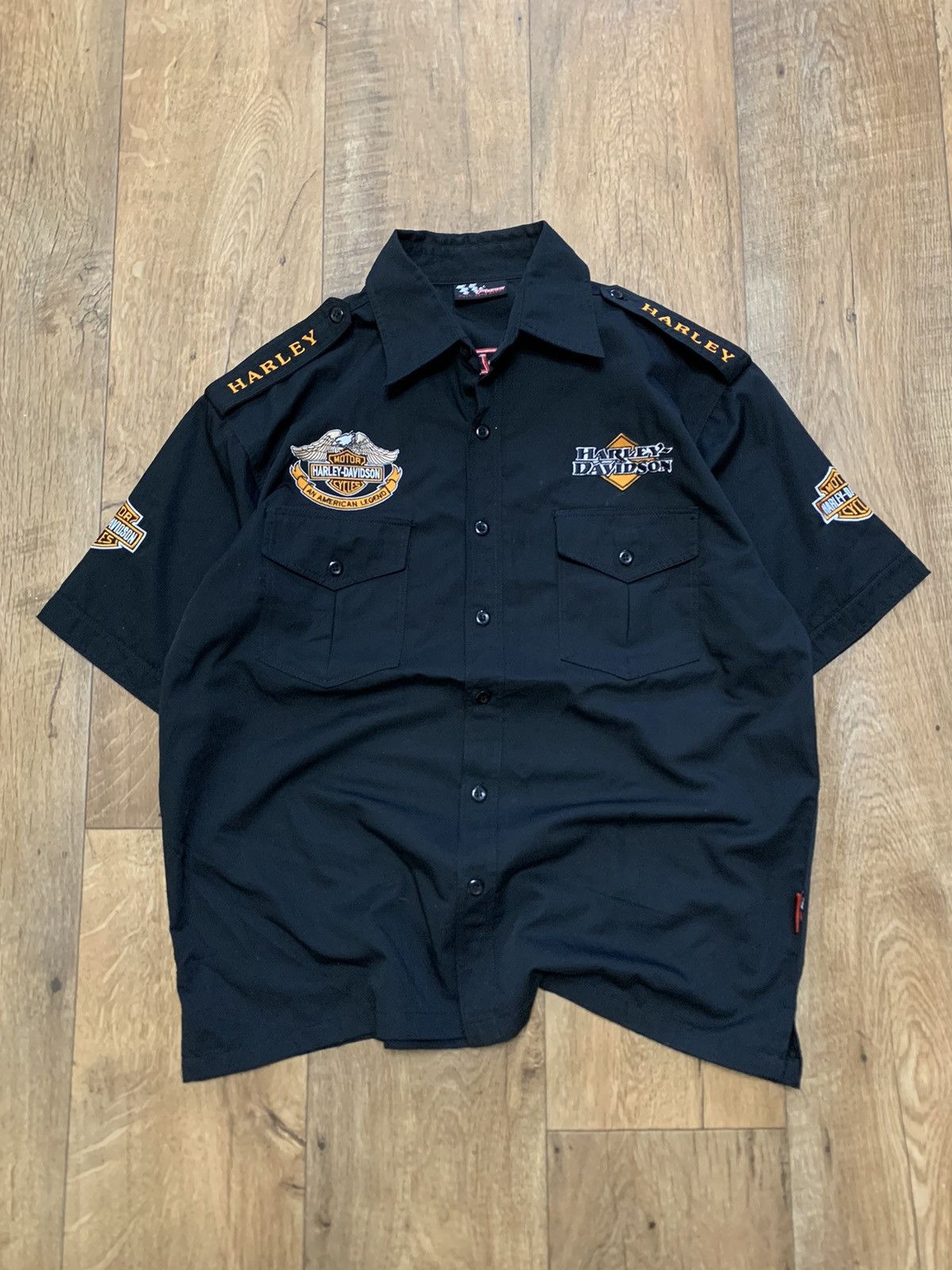 Other Vintage Y2K Harley Davidson Shirt Button Up Big Logo Back Size US L / EU 52-54 / 3 - 2 Thumbnail
