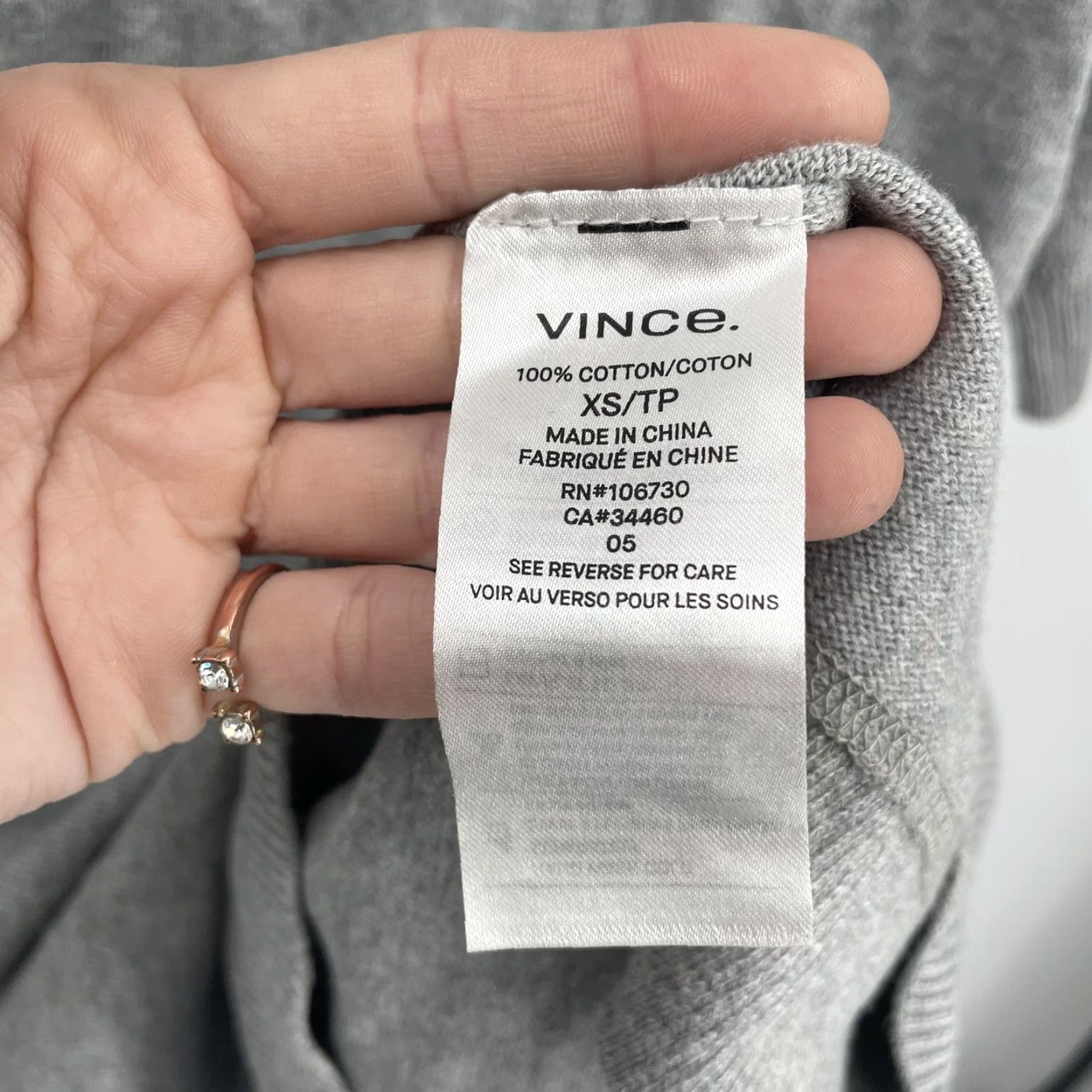 Vince Vince Sweater Dress Womens XS Gray Knit Oversized Short Sleeve Pullover Classic Designer Size XS / US 0-2 / IT 36-38 - 7 Thumbnail