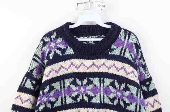 Vintage Vintage 50s 60s Cowichan Wool Knit Fair Isle Sweater Size US L / EU 52-54 / 3 - 2 Thumbnail