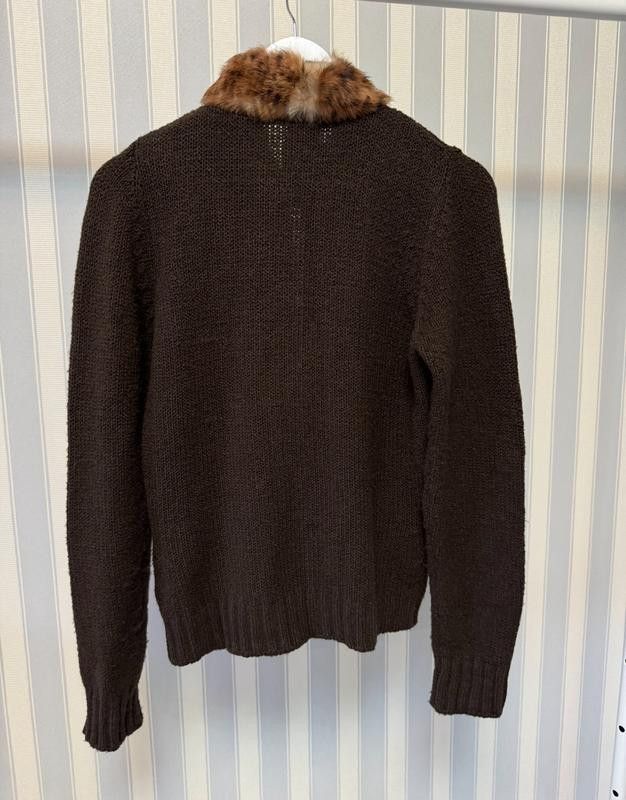 Other Brown jumper with leopard fur trim US sz 8 brand Olsen Size M / US 6-8 / IT 42-44 - 4 Thumbnail