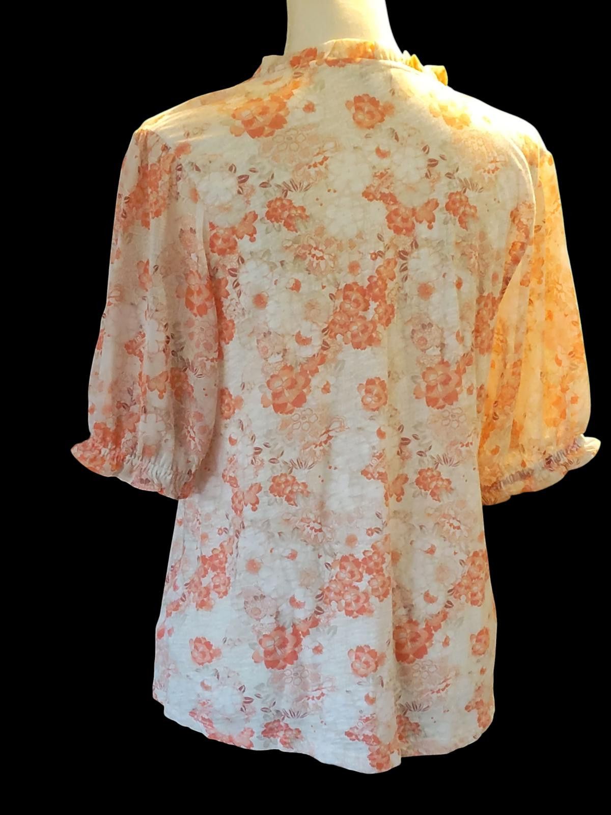 Lucky Brand The Lucky Brand Floral Blouse with Ruffled Sleeves Size M / US 6-8 / IT 42-44 - 4 Thumbnail