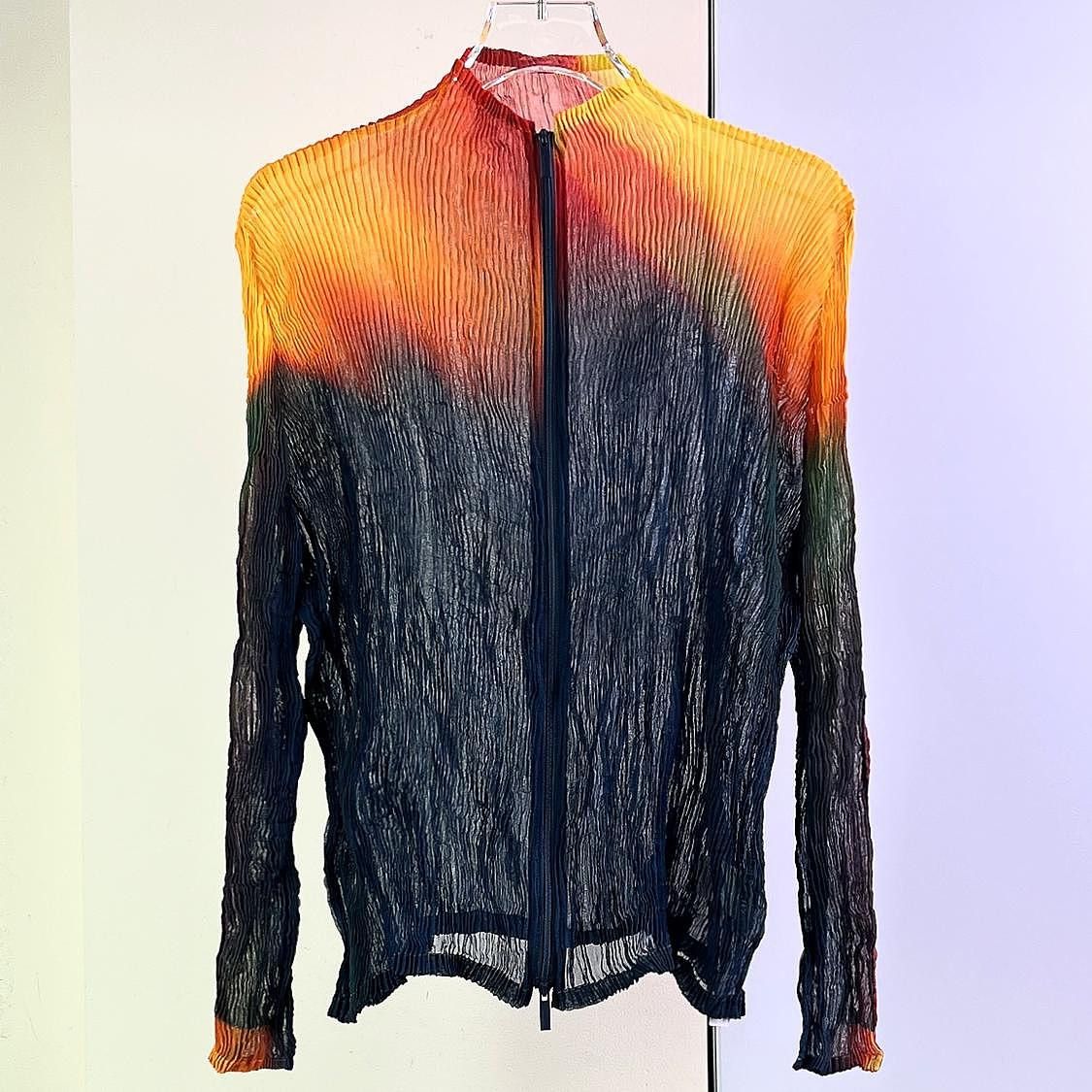 Issey Miyake Gradient Pleated Zip Jacket Size 2