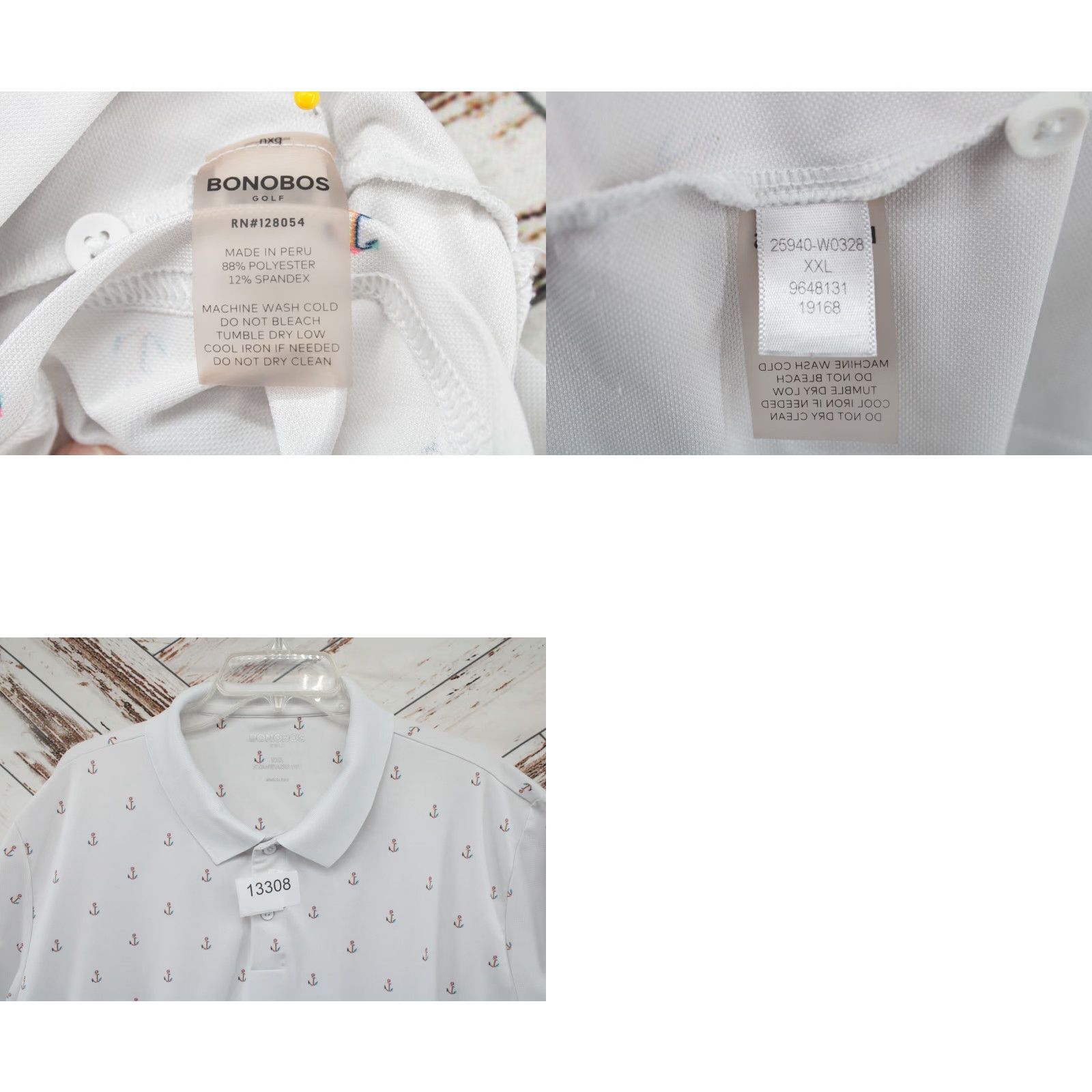 Bonobos VINTAGE Bonobos Polo Shirt Mens XXL White Anchors Nautical Short Sleeve Preppy Stylish Size US XXL / EU 58 / 5 - 8 Thumbnail