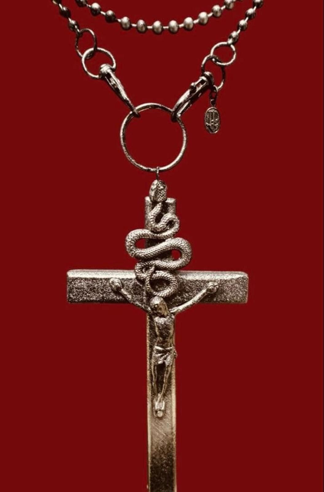 Unknown London Jean Paul Gaultier - Black Metal Cross Necklace Size ONE SIZE - 3 Thumbnail