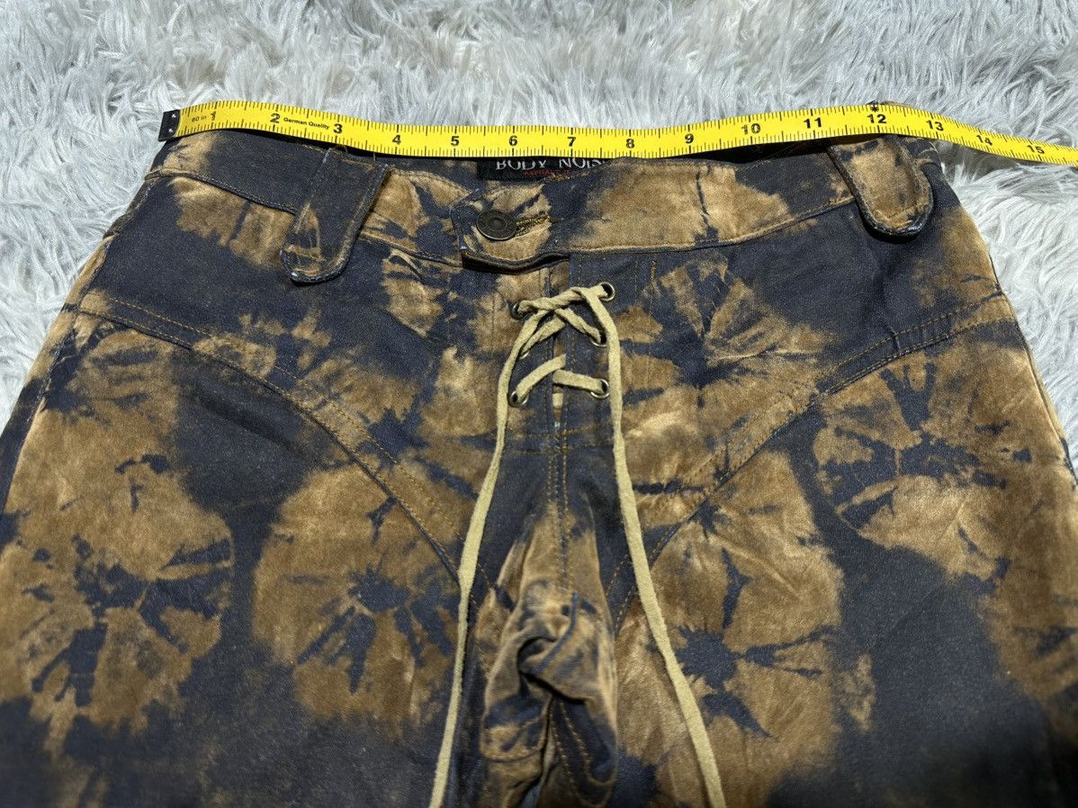 Le Grande Bleu (L.G.B.) 🔥Sick Y2K Body Noise Suede Tie Dye Laces Super Flared Pants Size US 26 / EU 42 - 17 Thumbnail