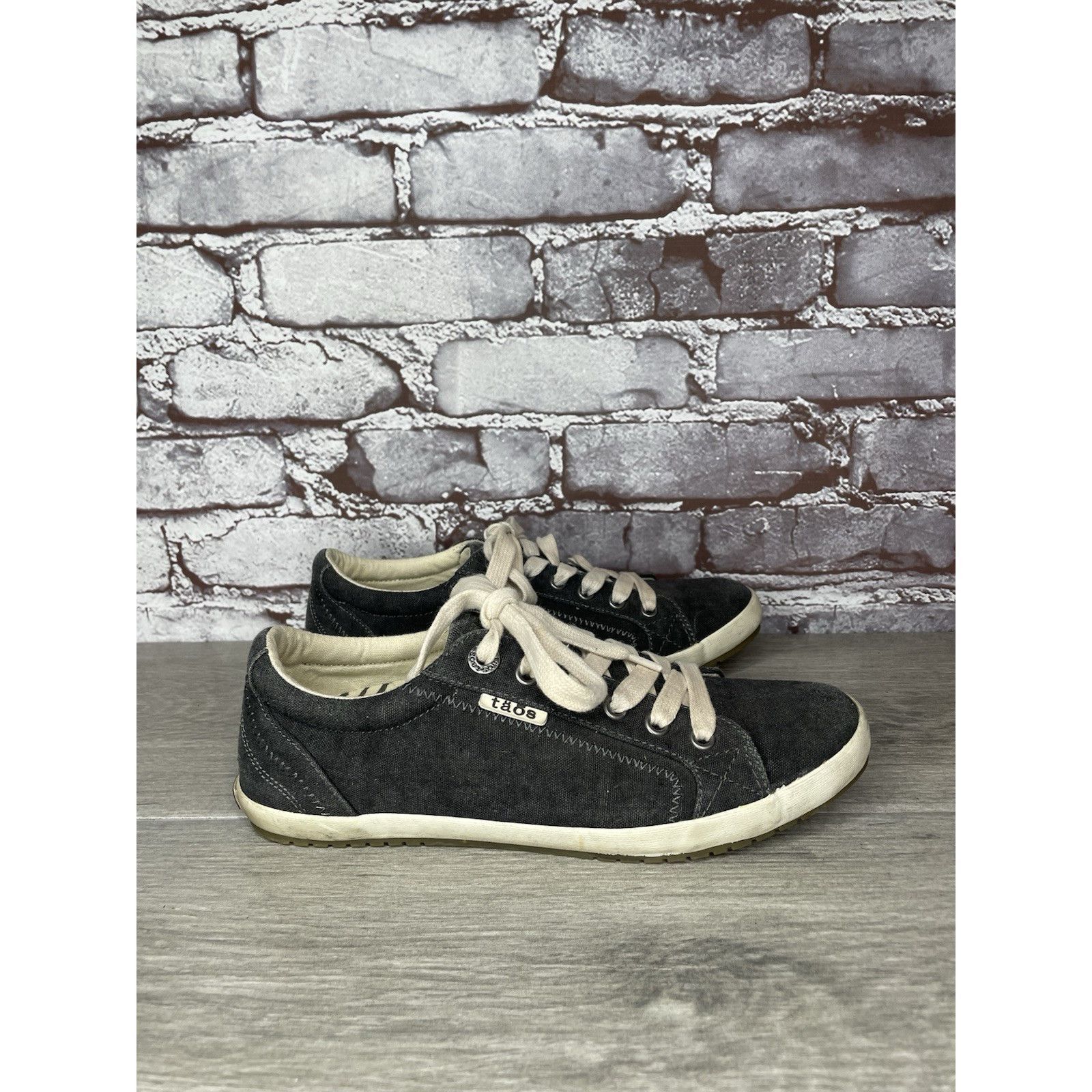 Other Taos Moc Star Gray Canvas Denim Lace Up Low Sneakers Shoes W Size US 7.5 / IT 37.5 - 3 Thumbnail