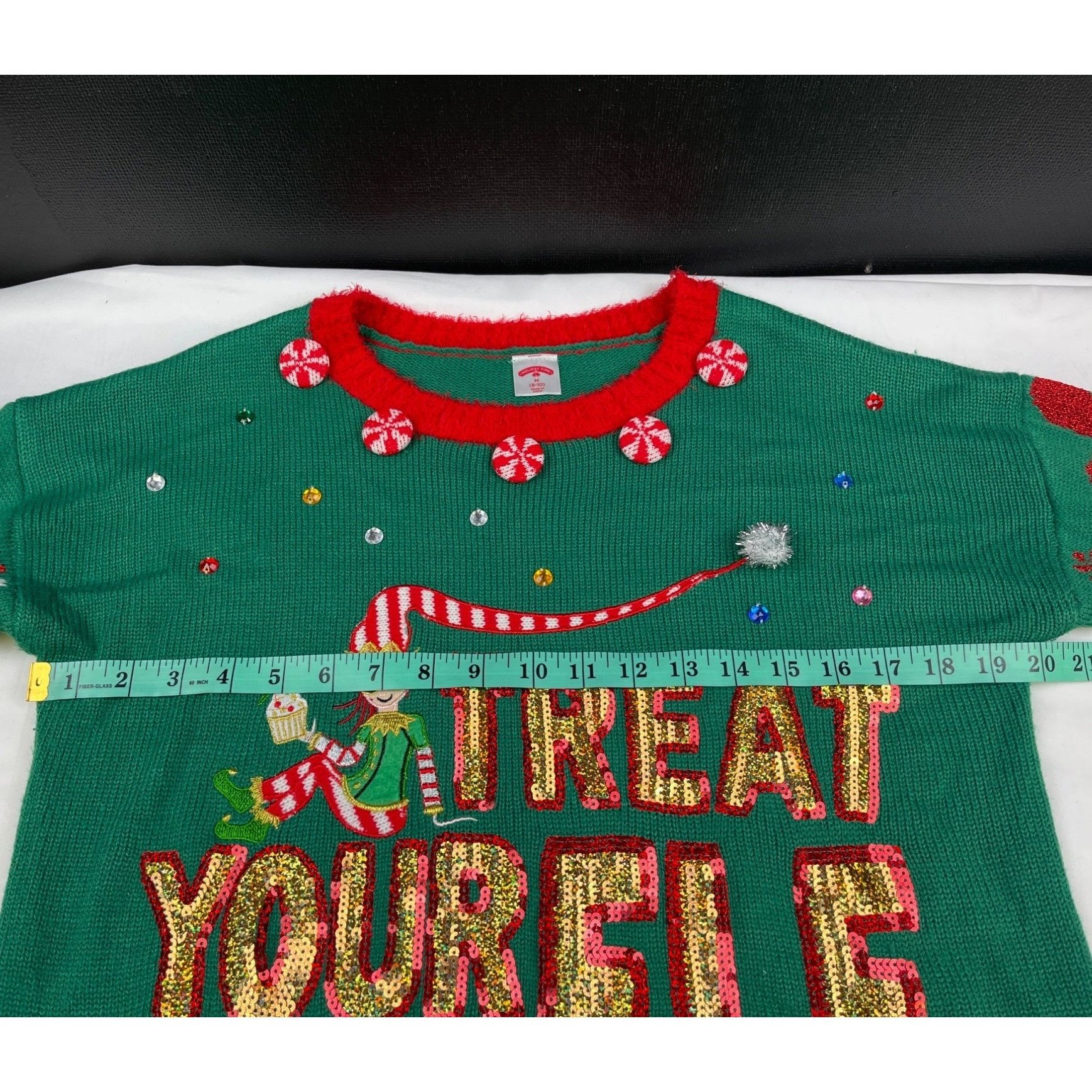Other Holiday Time Women's Green Christmas Ugly Sweater SzM(8-10) Size M / US 6-8 / IT 42-44 - 9 Thumbnail