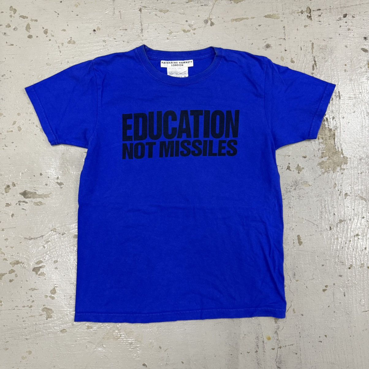Katharine Hamnett London Rare Vintage Katharine Hamnett "Education Not Missiles" Tee Size US M / EU 48-50 / 2 - 3 Thumbnail