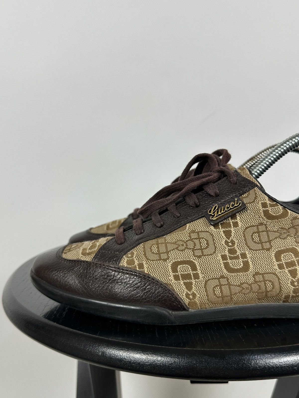 Gucci Gucci GG Monogram Leather/Canvas Lace Up Low Sneakers Size US 6 / IT 36 - 15 Thumbnail