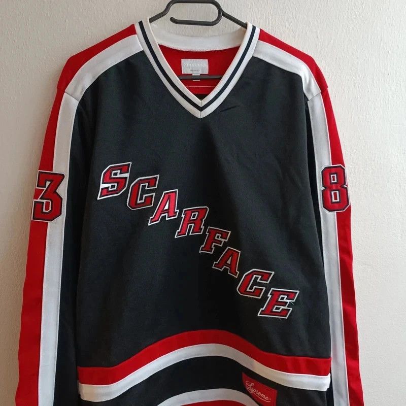 Supreme Supreme Scarface Tony Montana Black Red Hockey Jersey M 2017 Size US M / EU 48-50 / 2 - 3 Thumbnail
