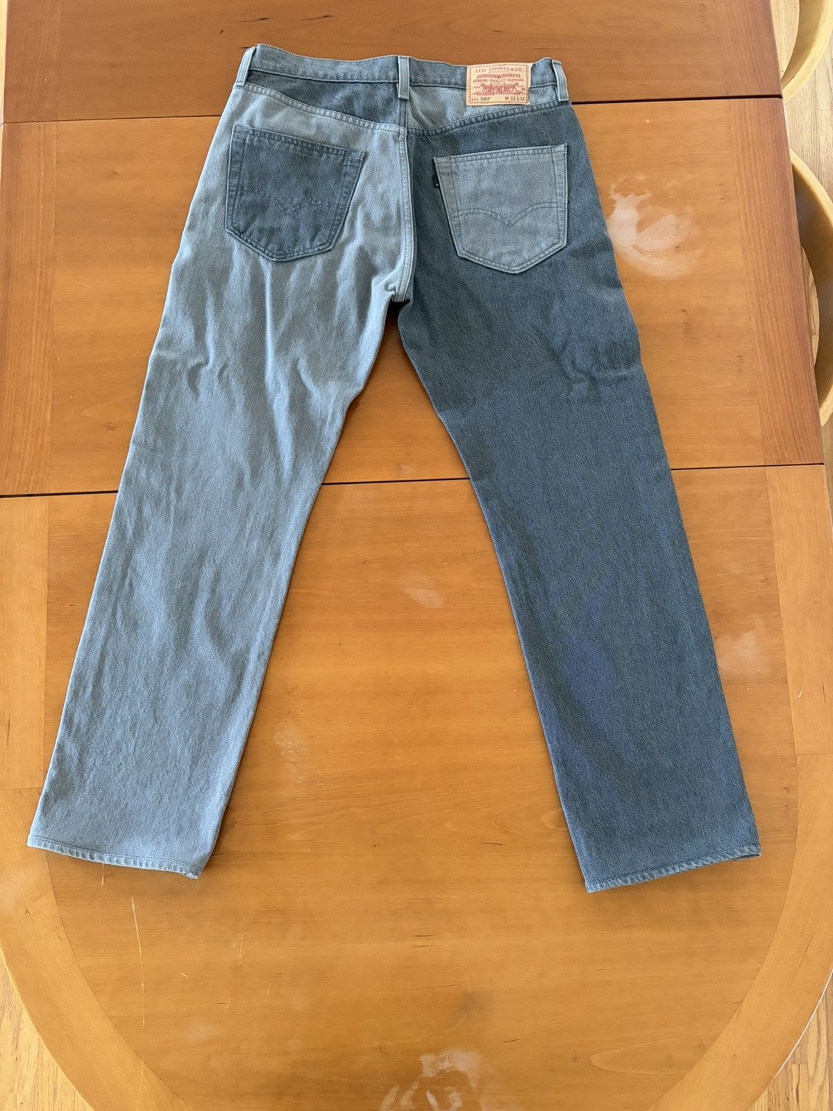 Levi's Levis 501 Mens 33x30 Two Tone Gray Color Block Black Tab Size US 33 - 2 Thumbnail