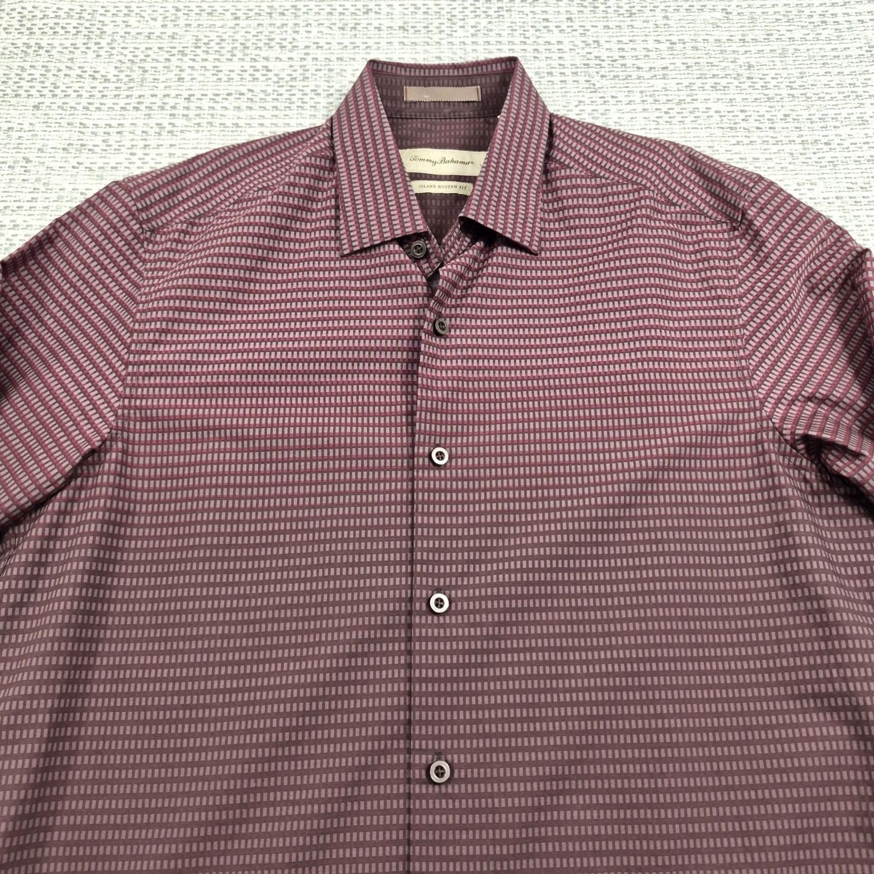 Tommy Bahama Tommy Bahama Button Up Shirt Mens Small Island Modern Long Sleeve Silk Blend Red Geometric Casual Size US S / EU 44-46 / 1 - 4 Thumbnail