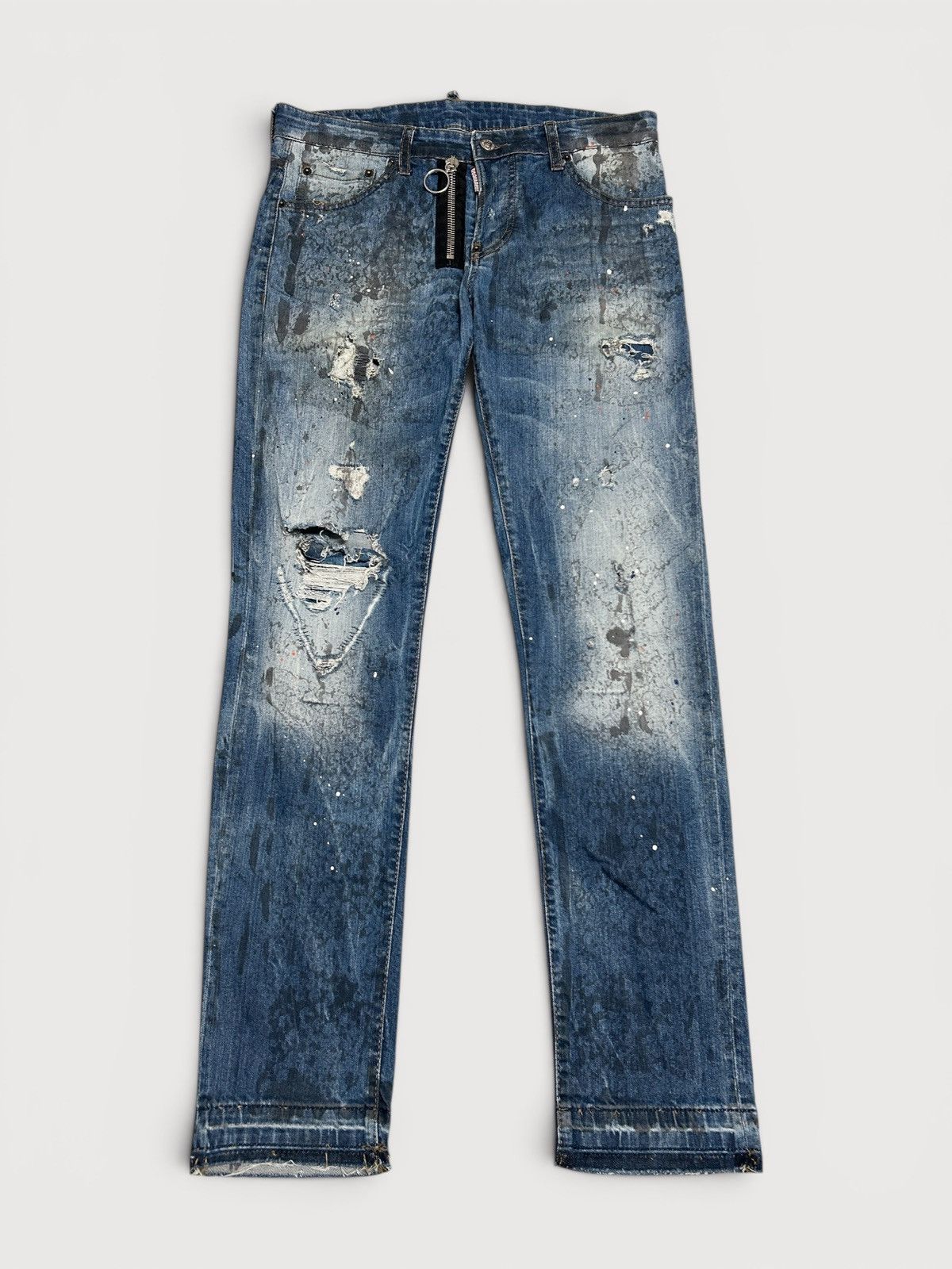 Dsquared2 FW2016 Paint Splatter Zip Denim Size US 31 - 1 Thumbnail