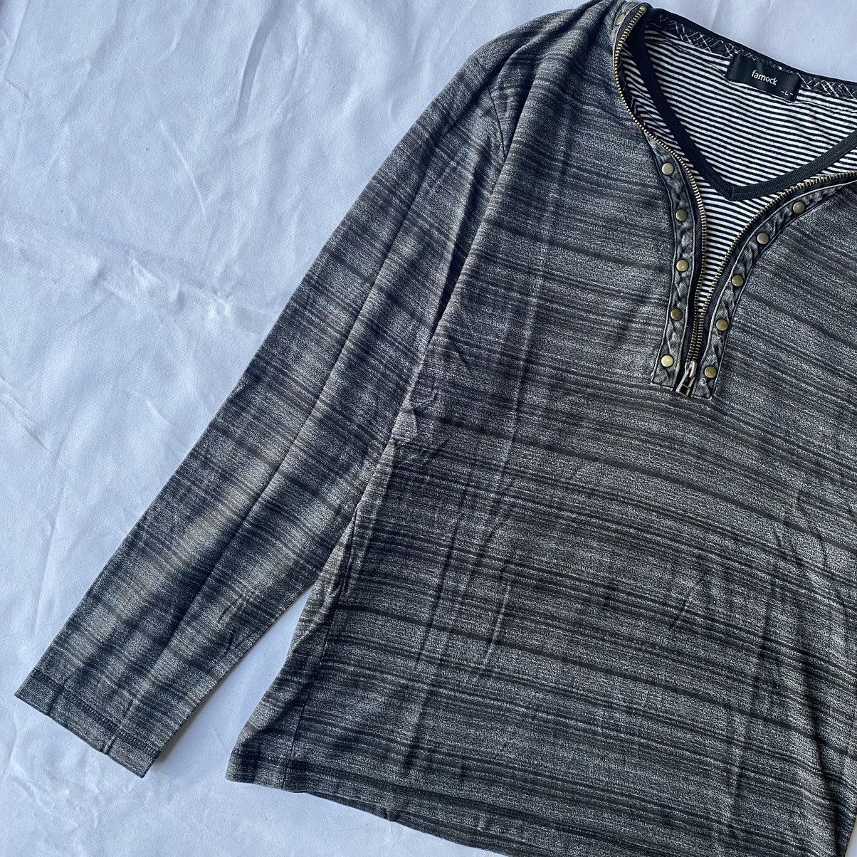 If Six Was Nine × Japanese Brand × Le Grande Bleu (L.G.B.) Japanese Striped Studded Zipper Punk Style Double Layer Size US L / EU 52-54 / 3 - 2 Thumbnail