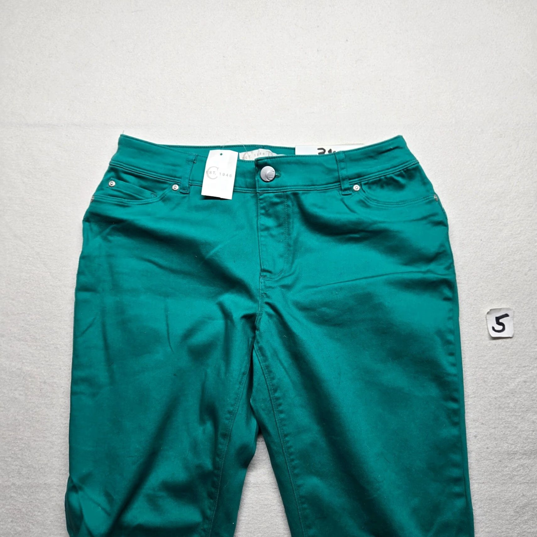 Vintage Cato Womens Pants Mid-Rise Slim Fit Chino Stretch Cotton Blue Size 8 Casual Business Travel Size 30" / US 8 / IT 44 - 2 Thumbnail