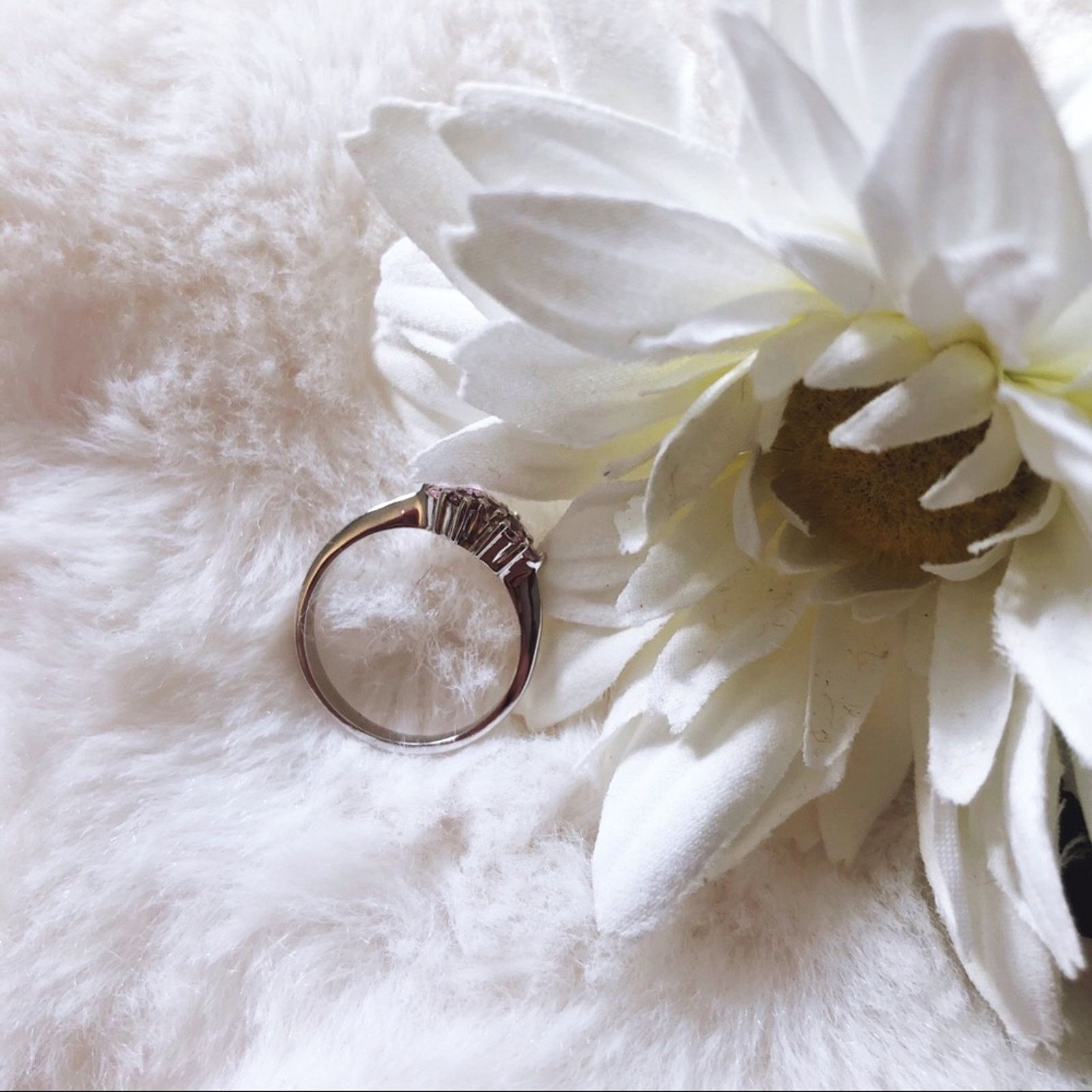 Other Sterling Silver Pink Floral Pinky Ring Size ONE SIZE - 11 Thumbnail