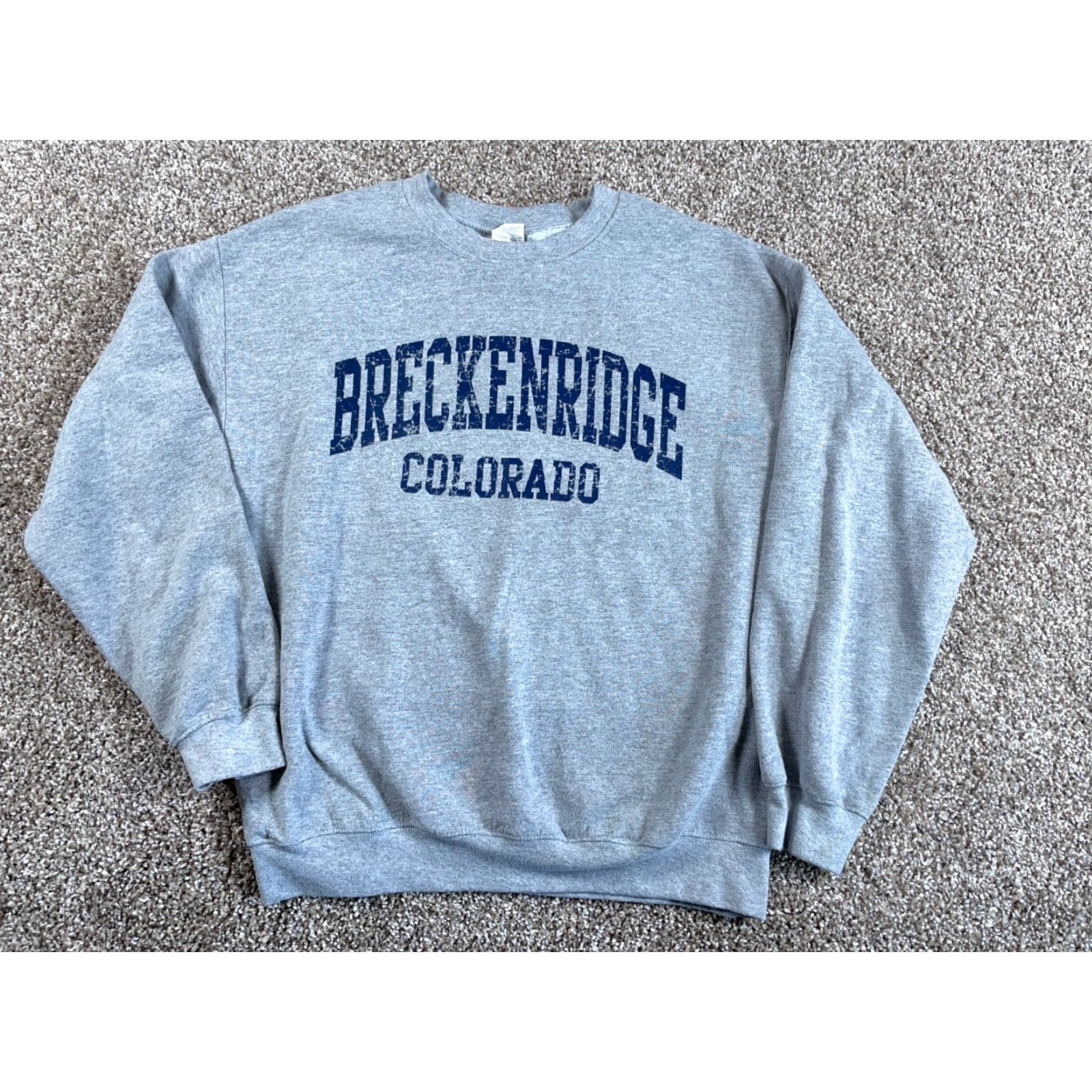 Gildan Gildan Sweatshirt Adult Medium Gray Crewneck 50/50 Breckenridge Colorado Arc Print Graphic Mens Size US M / EU 48-50 / 2 - 2 Thumbnail
