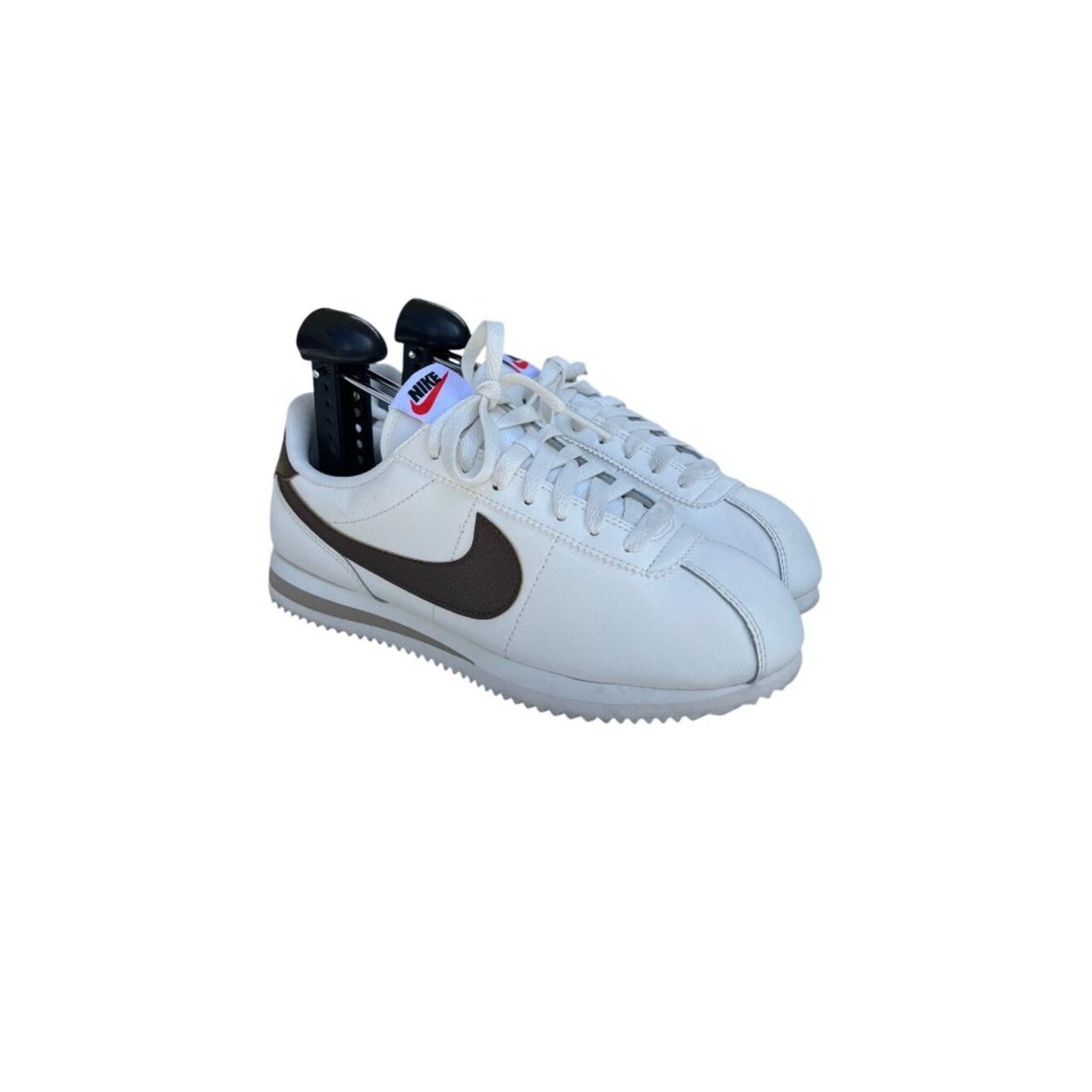 Nike Nike Classic Cortez Leather Sneakers White & Brown Size 8.5 Size US 8.5 / IT 38.5 - 3 Thumbnail