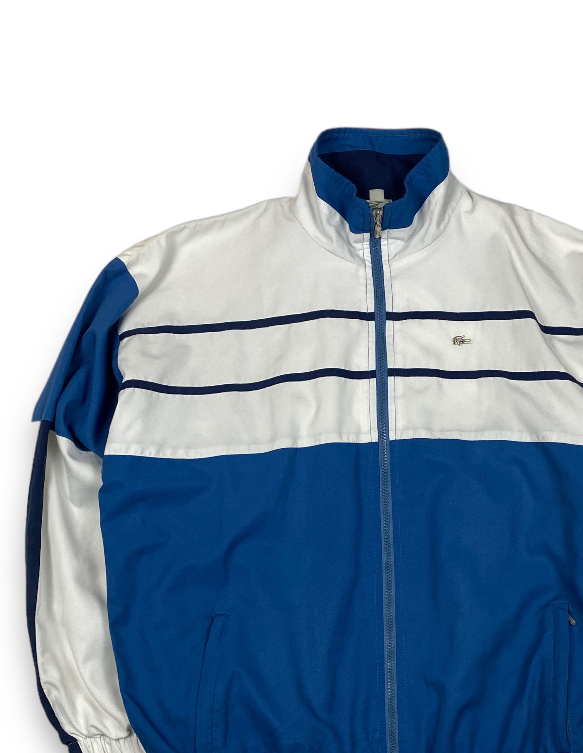 Lacoste Vintage LACOSTE White Blue Track Zip Metal Logo M751 Size US XL / EU 56 / 4 - 3 Thumbnail