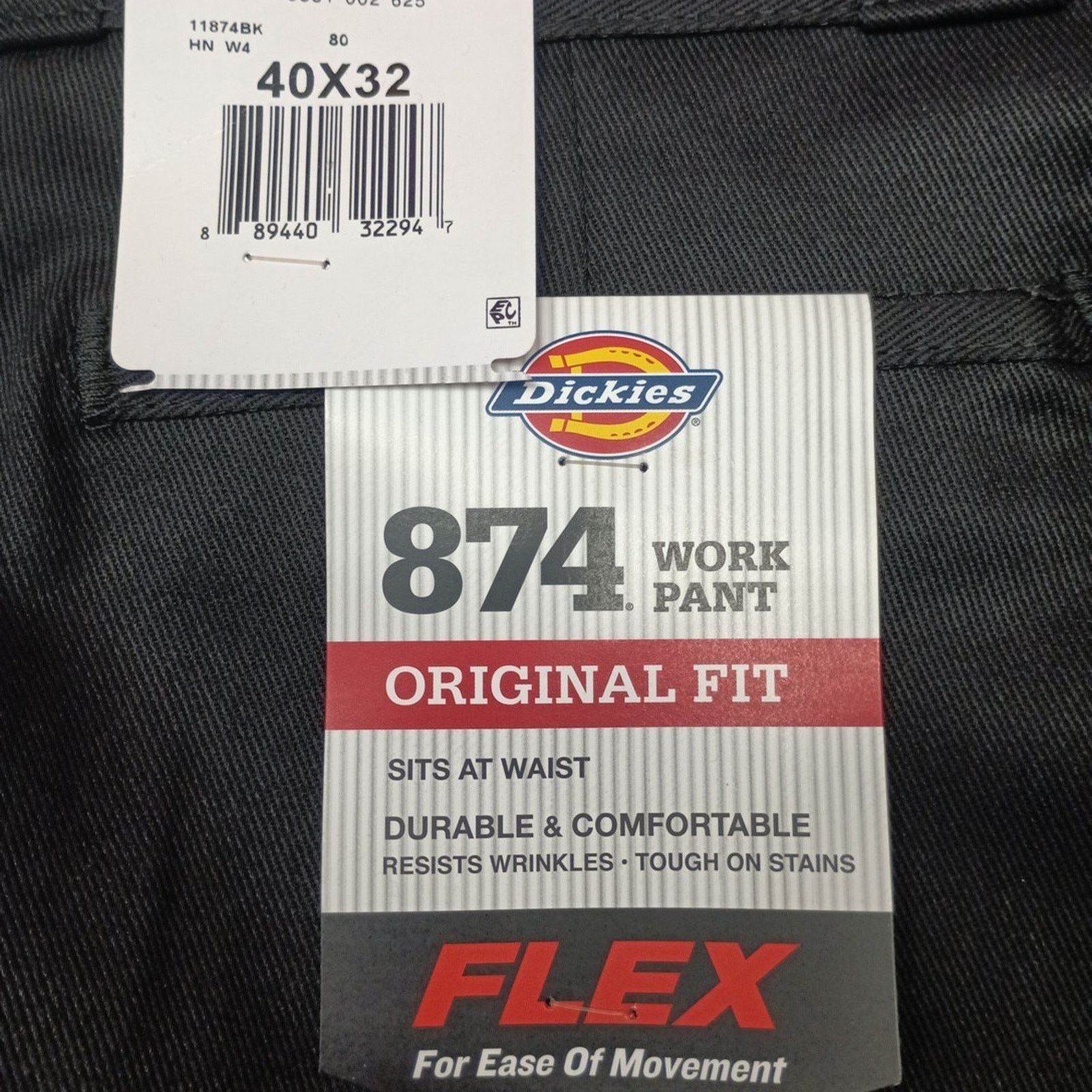 Dickies Dickies Work Pants Men's 40x32 Black Flex Resists Wrinkles Size US 40 / EU 56 - 2 Thumbnail