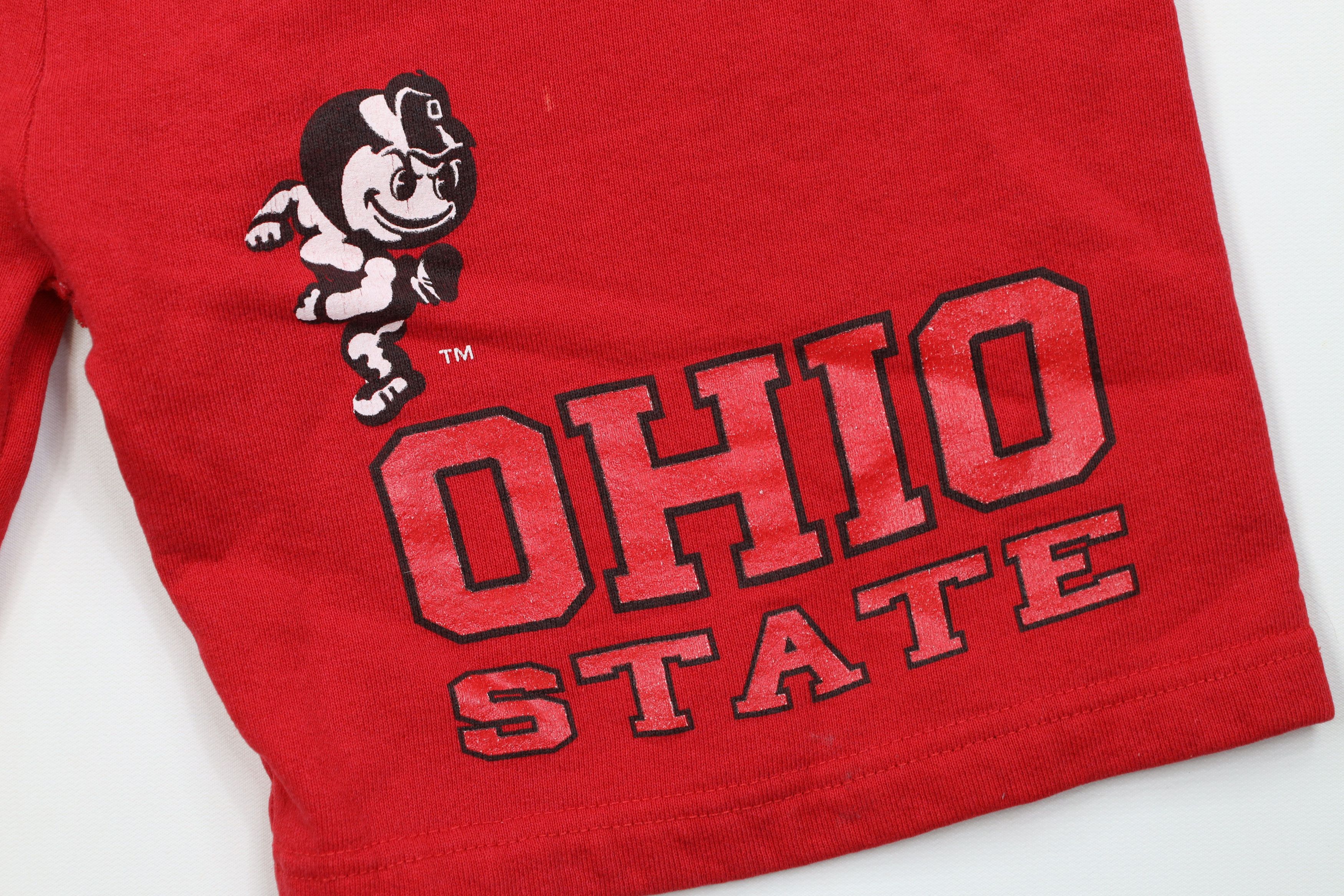 Vintage Vintage 90s Ohio State University Sweatpants Shorts Red USA Size US 34 / EU 50 - 5 Thumbnail