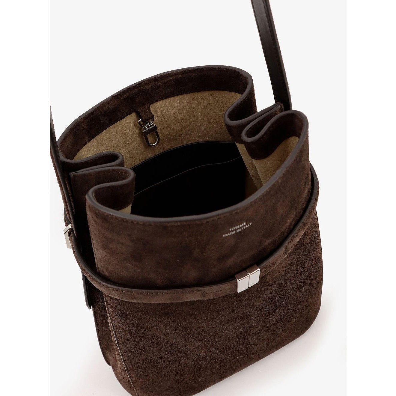 Toteme TOTEME Brown Suede Belted Bucket Bag New Size ONE SIZE - 3 Thumbnail