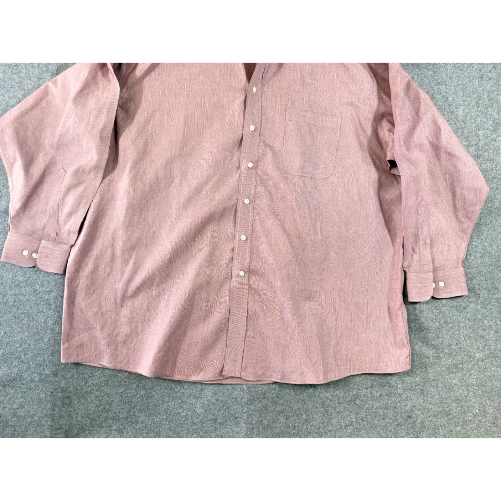 Roundtree & Yorke VINTAGE Roundtree & Yorke Gold Label Dress Shirt Mens 3XLT 19/35 Pink Button-Down Preppy Non-Iron EZ Wash Mens Size 48R - 4 Thumbnail