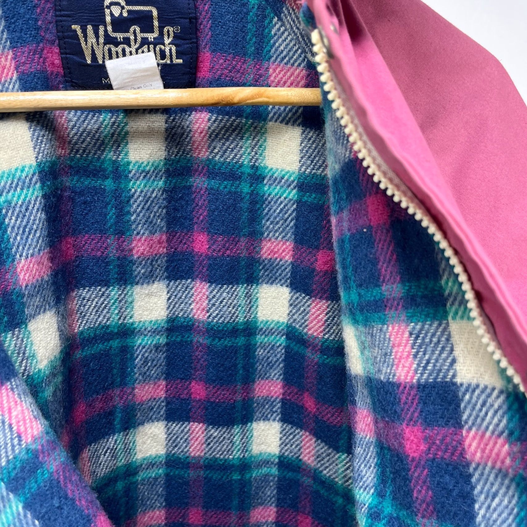 Vintage VINTAGE Woolrich Jacket Plaid Lined Made in USA Pink Womens Large 90s Windbreaker Size L / US 10 / IT 46 - 3 Thumbnail