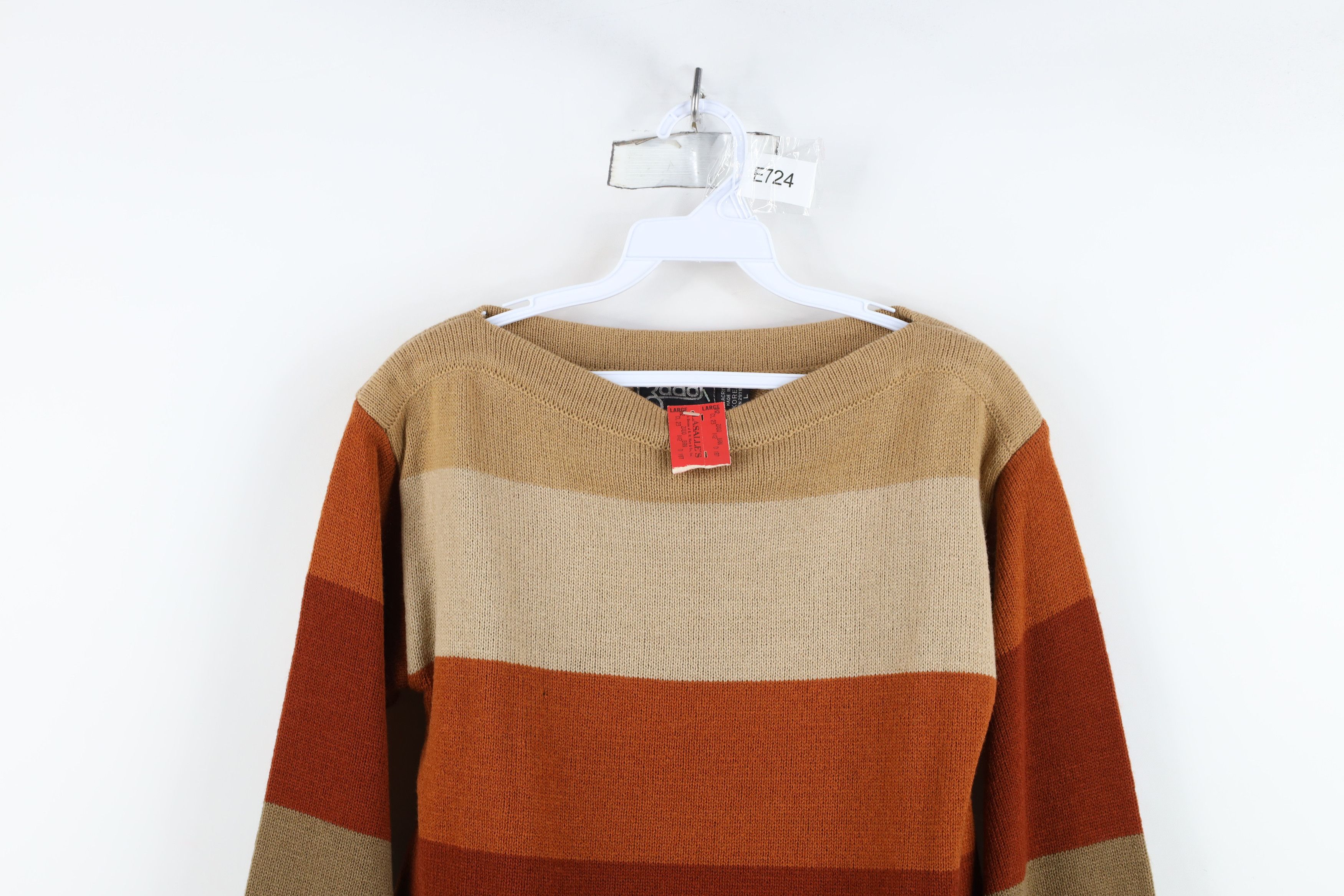 Vintage Deadstock Vintage 70s Mid Century Modern Knit Sweater Size L / US 10 / IT 46 - 2 Thumbnail