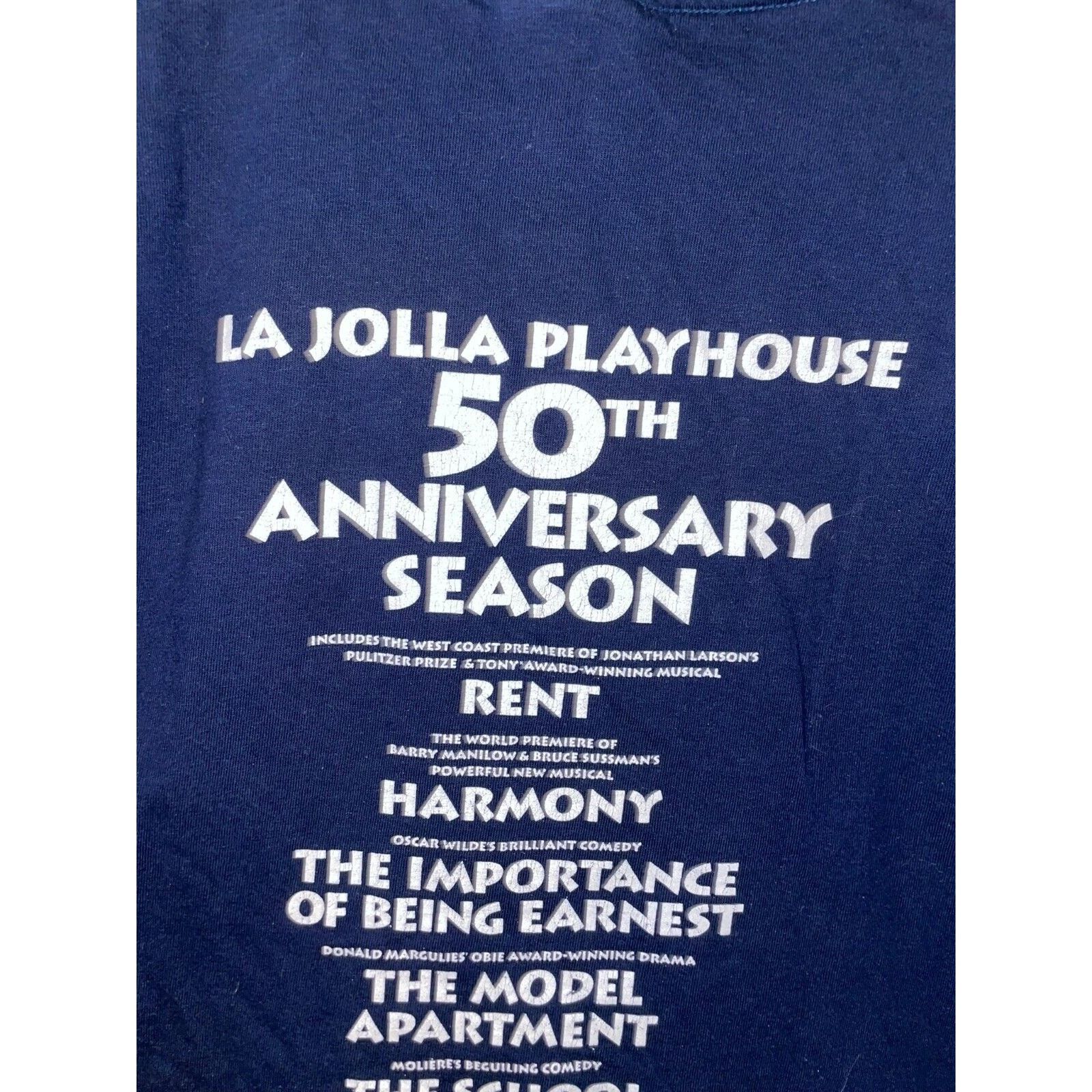 Hanes Vintage Theater Shirt La Jolla Playhouse 50th Blue Tee VTG Size US XL / EU 56 / 4 - 6 Thumbnail