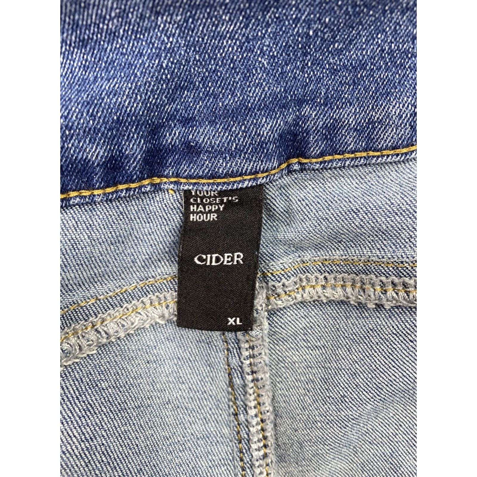 Cider Cider Jeans Womens XL Flare Knee Straps Stretch Denim Grunge Hipster Hippie Y2K Size 26" / US 2 / IT 38 - 7 Thumbnail