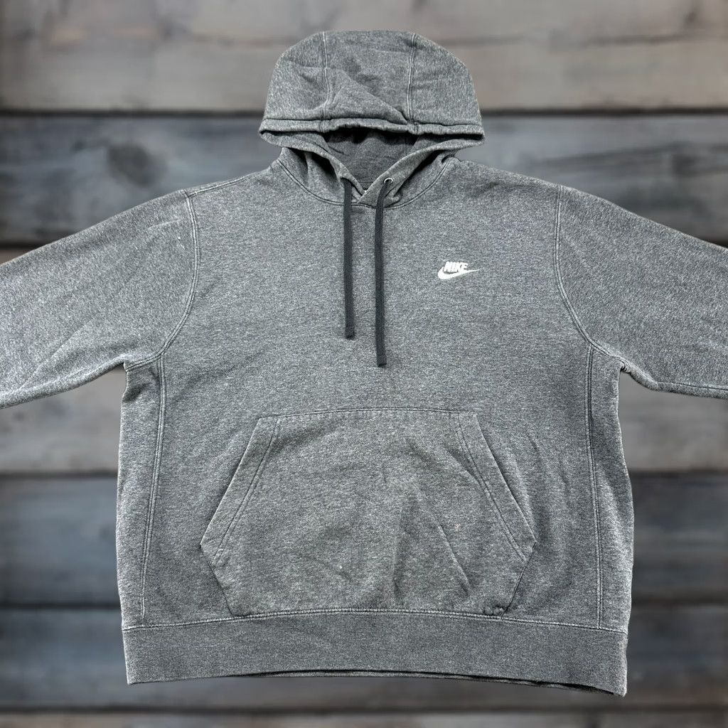Nike Nike Hoodie Mens M Grey Club Fleece Pullover Swoosh Logo Cotton Drawstring Size US M / EU 48-50 / 2 - 1 Thumbnail