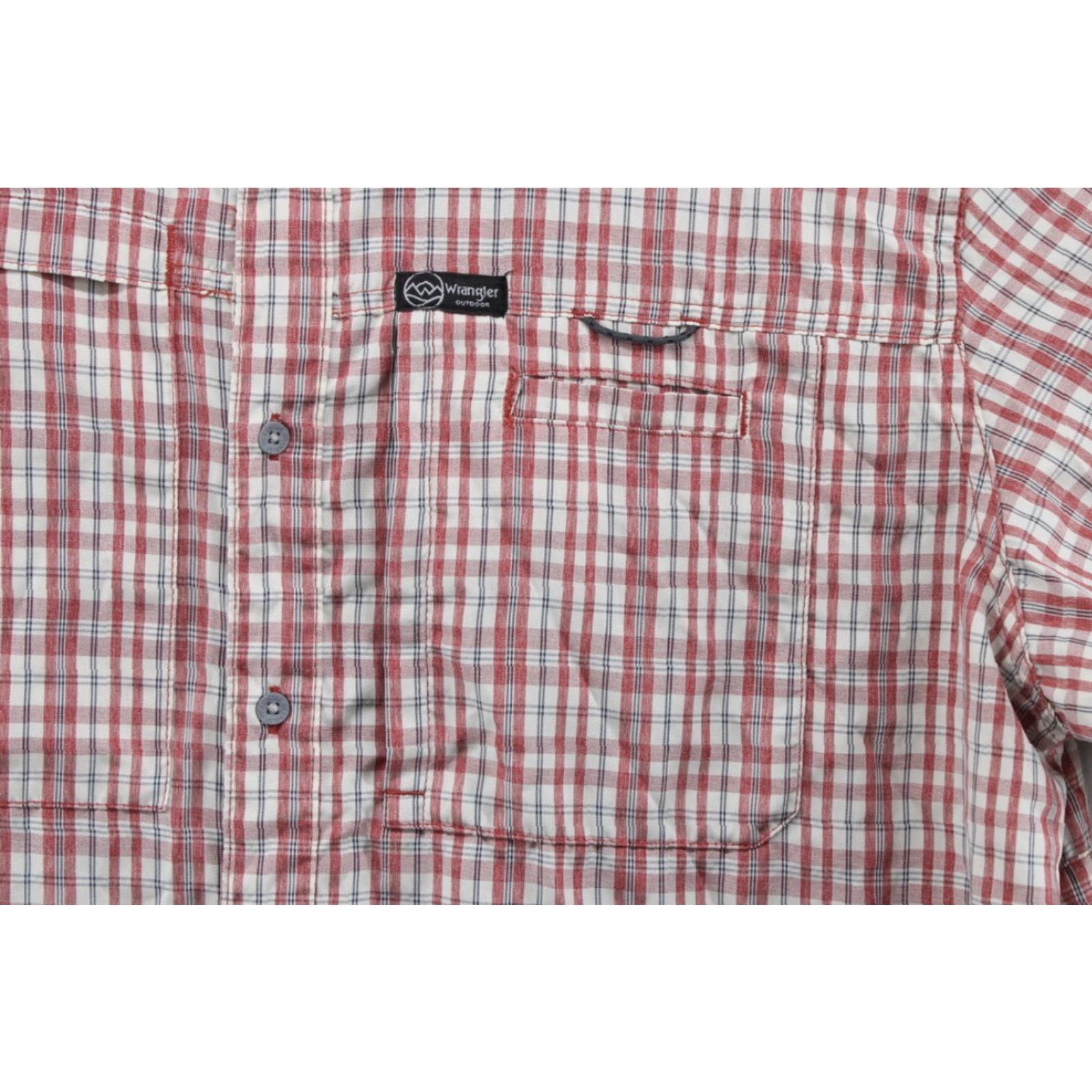 Wrangler Wrangler Outdoor Shirt Men's XXL Red Plaid Tab Sleeve Fishing Vented Zip Pocket Size US XXL / EU 58 / 5 - 3 Thumbnail