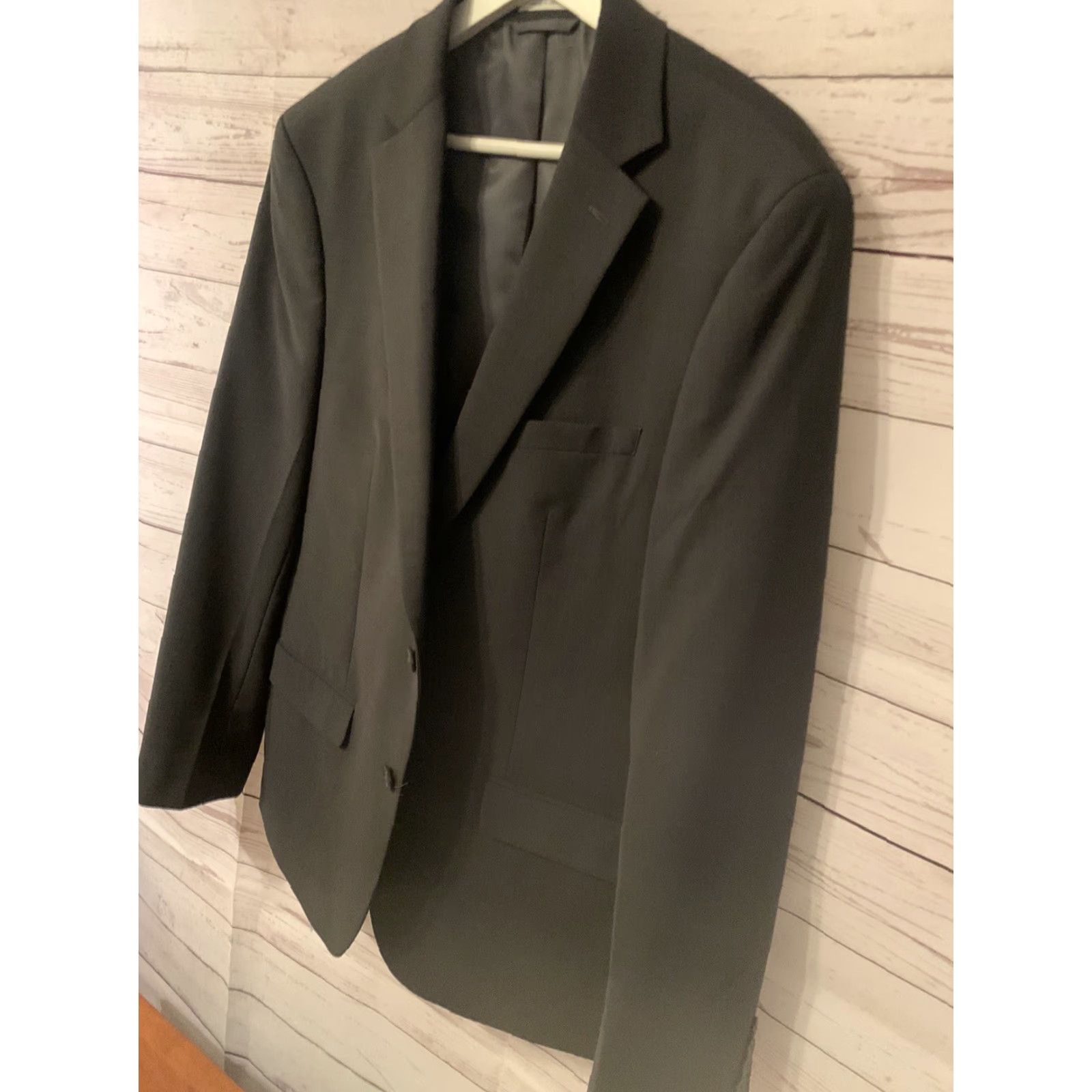 Bar III Bar III Blazer Jacket Mens Slim Wool Mid-Gray Pindot 44R 165949 Regular 2-Button Front Four-Button Sleeve Business Size 44R - 7 Thumbnail