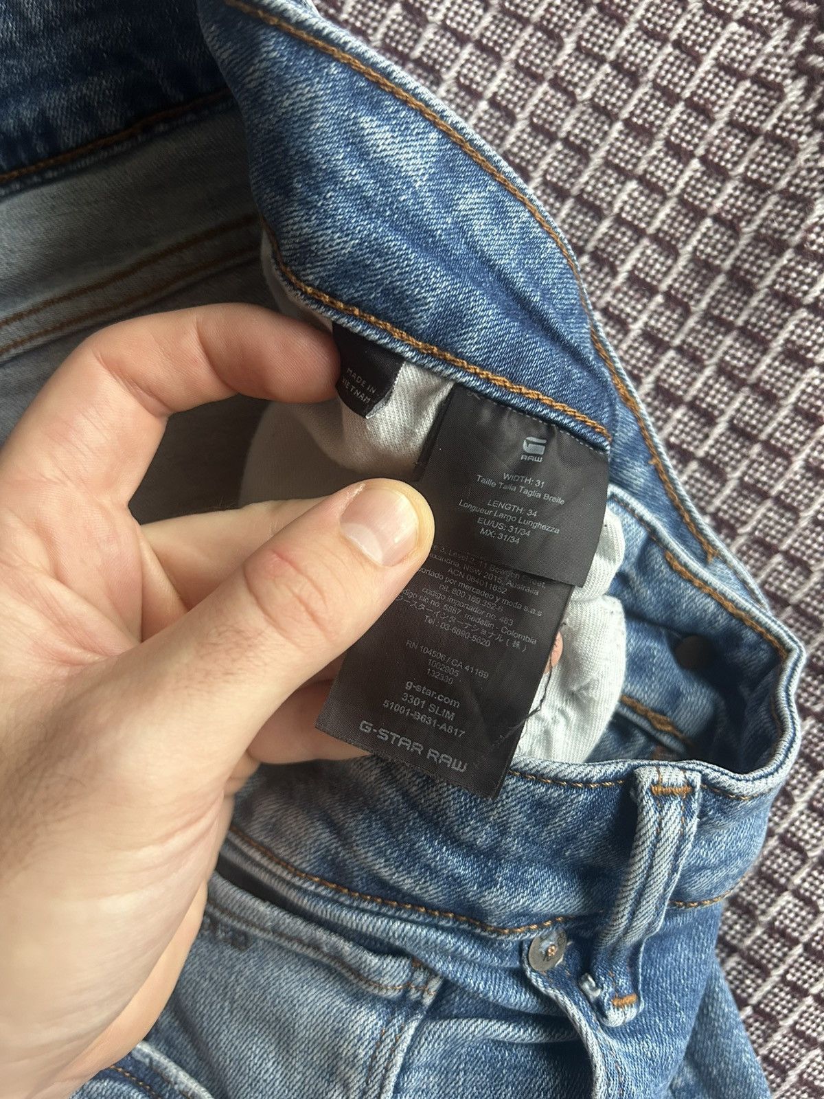 G-Star Vintage G-star Raw 3301 Slim Denim Jeans Washed Faded Sz W31 Size US 31 - 10 Thumbnail