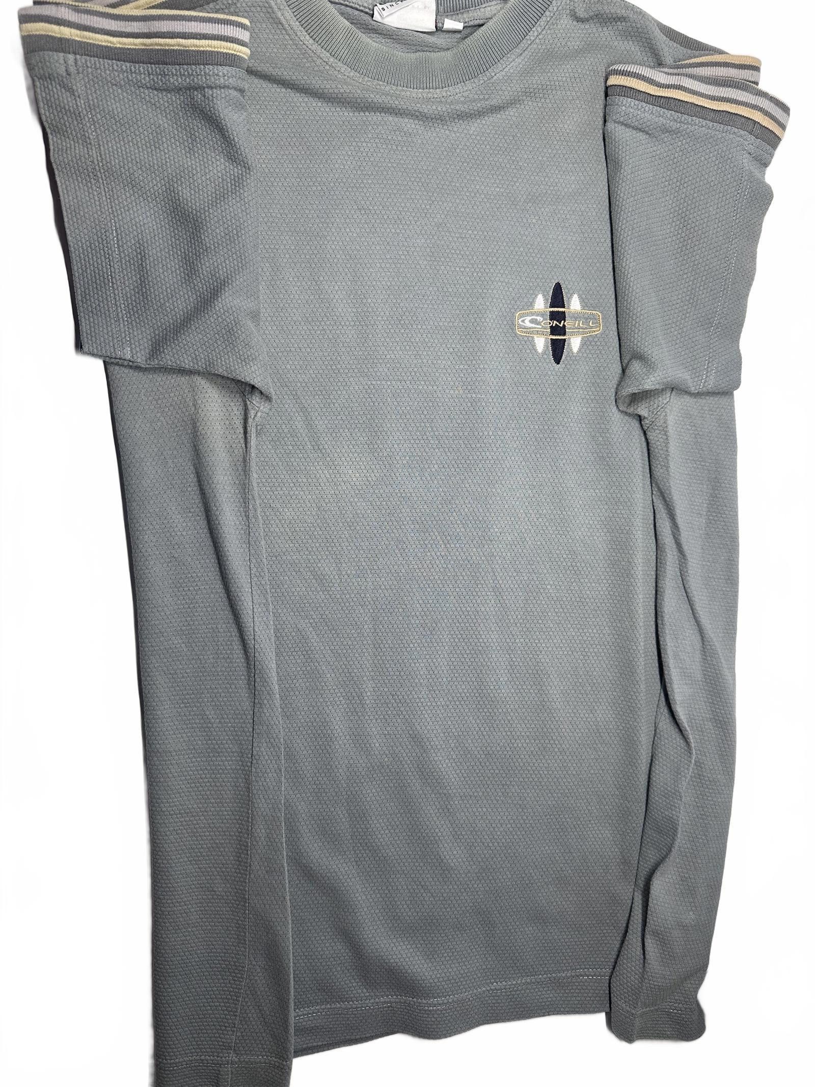 O'Neill Stylish Grey Sports T-Shirt with Striped Sleeves Size US M / EU 48-50 / 2 - 3 Thumbnail