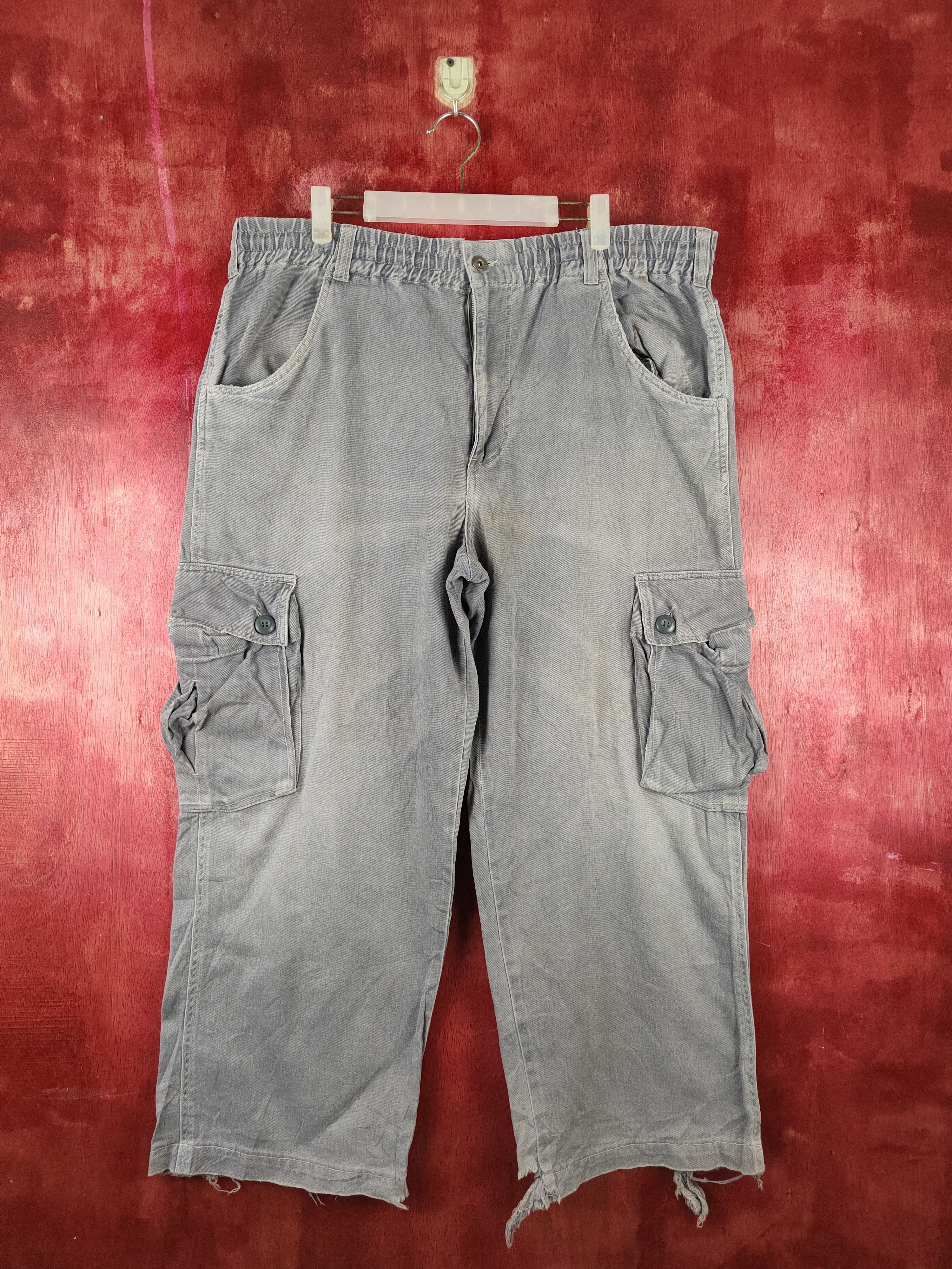 Japanese Brand Raton Laveur Blue Faded Distressed Cargo Pants N#S006 Size US 40 / EU 56 - 1 Thumbnail