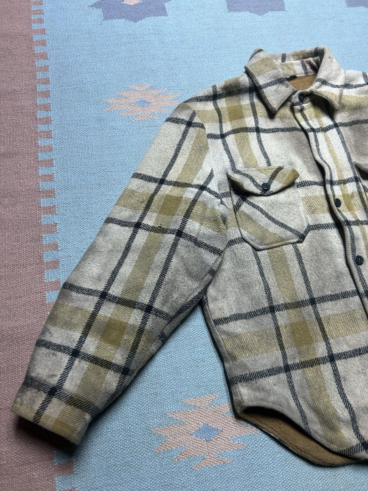 Vintage 60s wool button shirt CPO anchor buttons distressed lined L Size US L / EU 52-54 / 3 - 2 Thumbnail