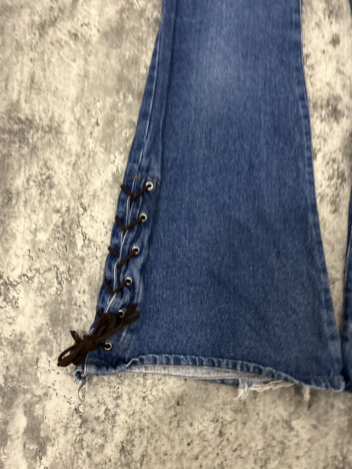 If Six Was Nine × Japanese Brand × Le Grande Bleu (L.G.B.) Vintage Fiftyh’s Campany Lace Leg Super Flare Pans Size US 28 / EU 44 - 6 Thumbnail