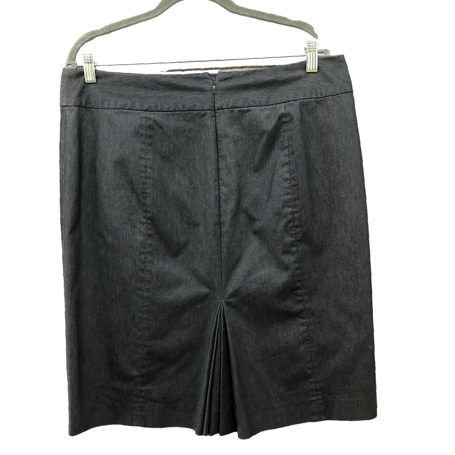 Loft Loft Pencil Skirt Womens Size 14 Gray Pleat Back Skirt Knee Length, Pencil Style, Cotton Blend, Vintage No, Workwear, Formal, Casual, Regular Size 36" / US 14 / IT 50 - 2 Thumbnail