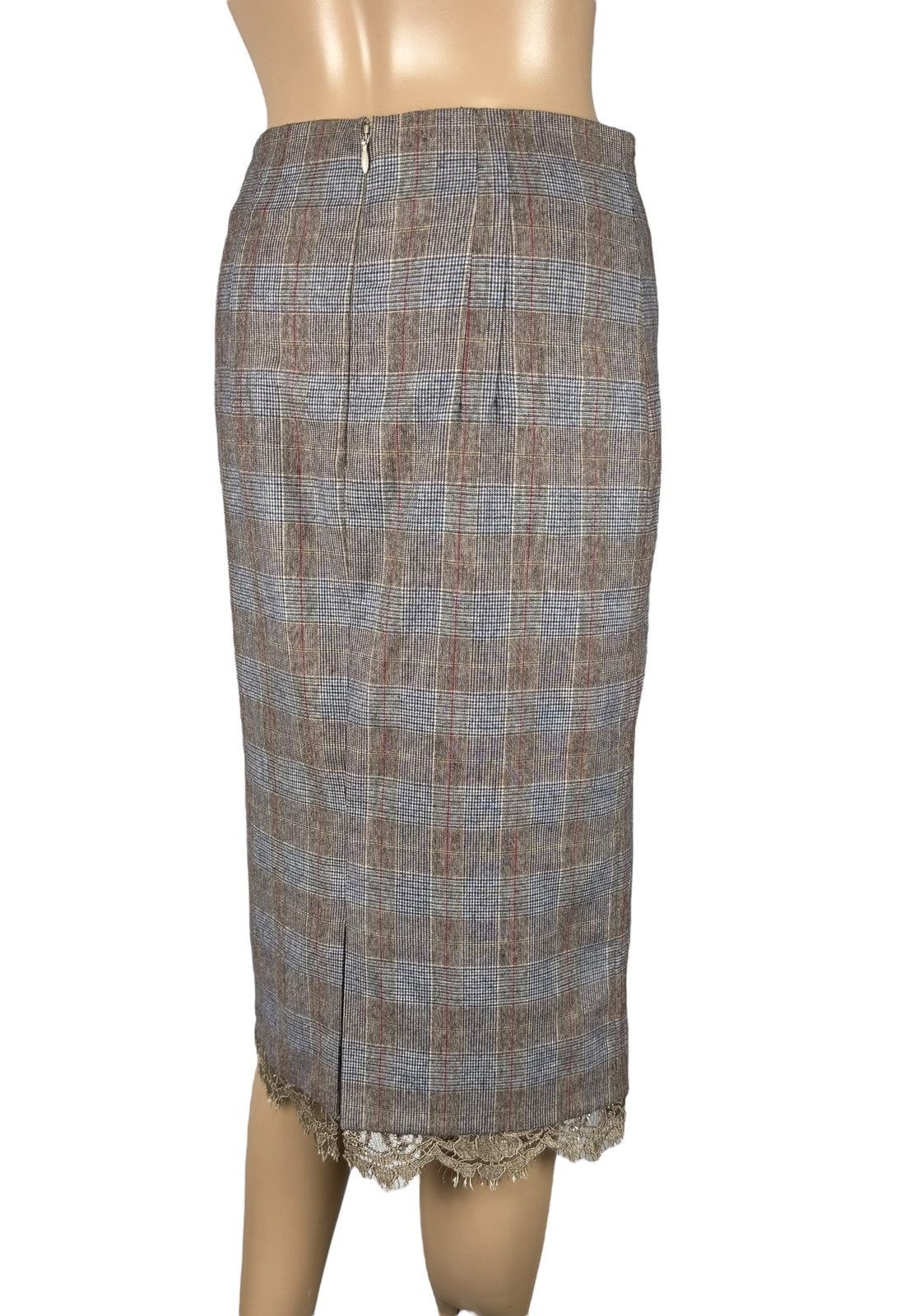 Blumarine Blumarine Plaid Long Skirt Wool with Lace size IT40 Size 27" / US 4 / IT 40 - 9 Thumbnail