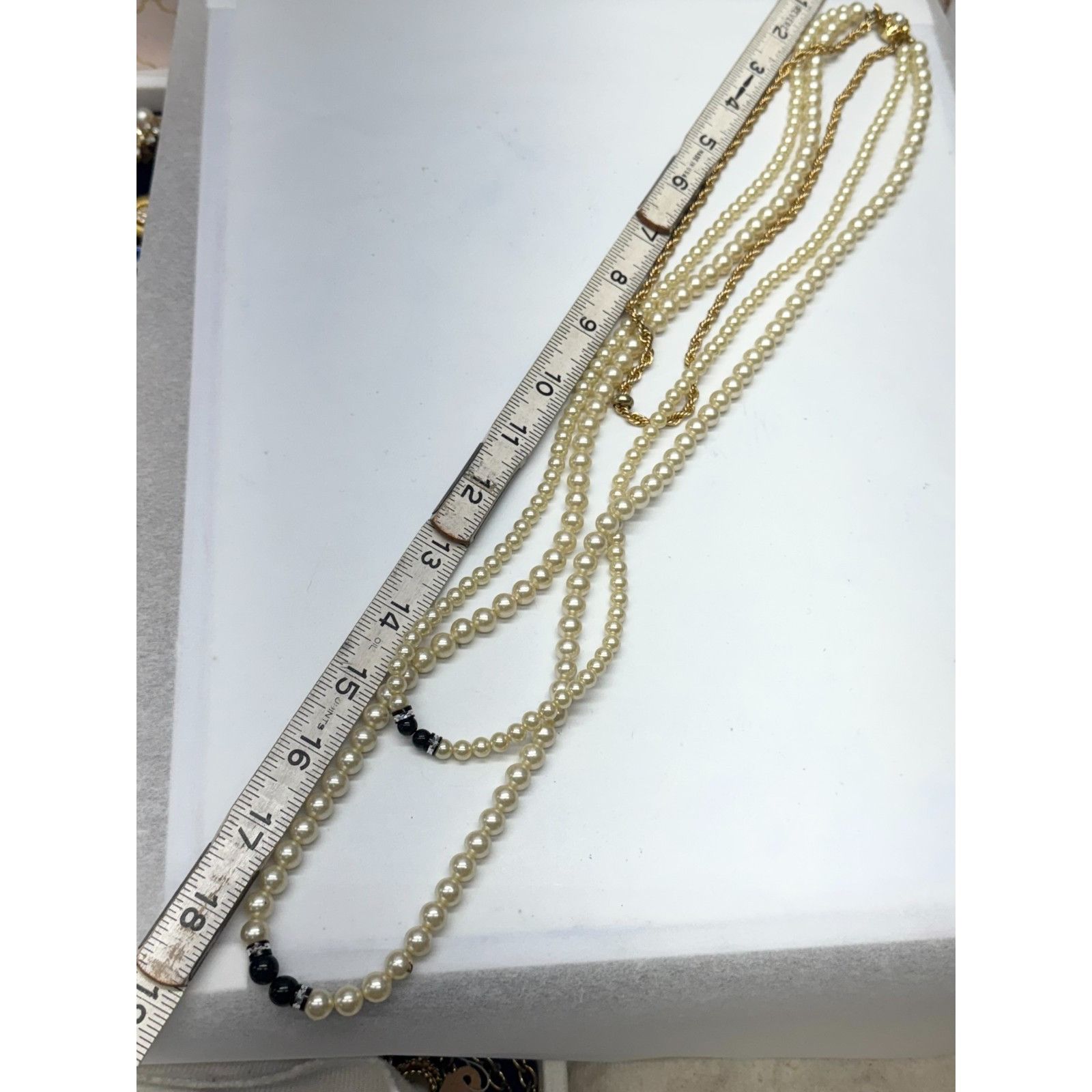 Vintage Vintage three strand beaded pearl chain necklace Size ONE SIZE - 4 Thumbnail