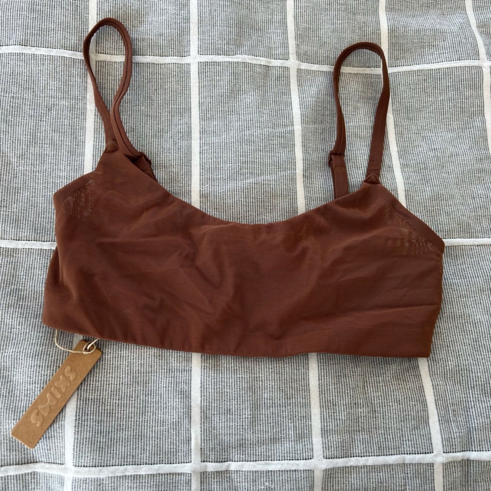 SKIMS NWT Skims Mesh Scoop Neck Bralette Jasper Size XS Size ONE SIZE - 2 Thumbnail